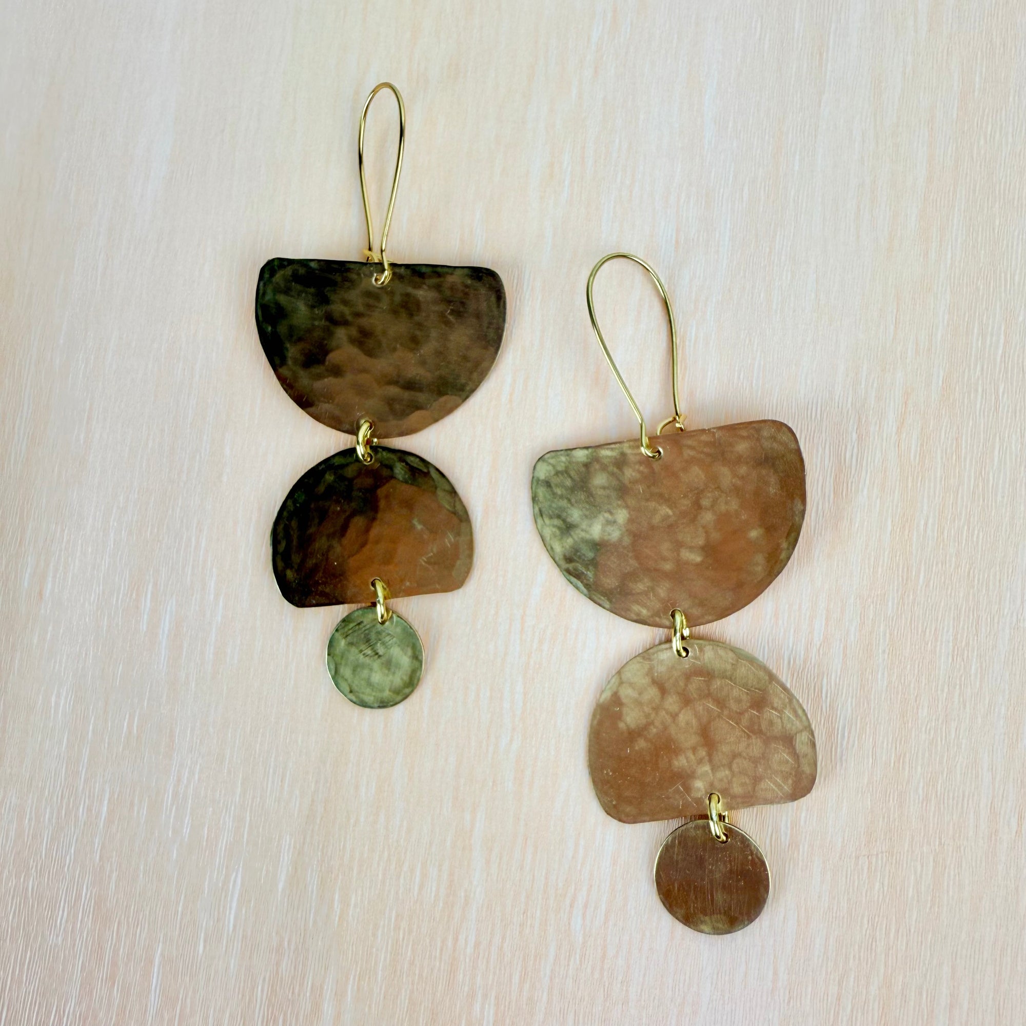 Multi-Shape Hammered Metal Earrings
