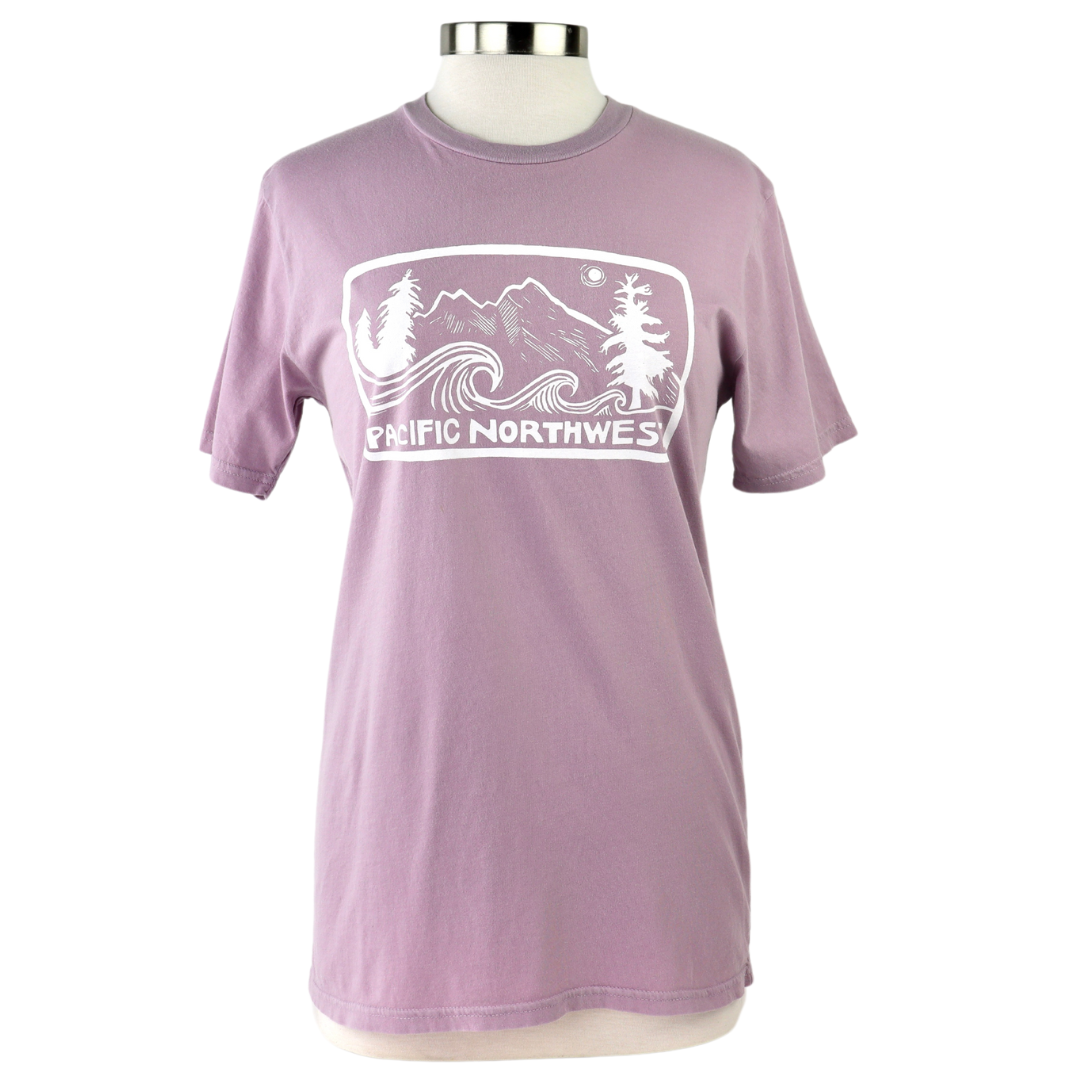 Pacific Northwest 2.0 Pigment Dye Unisex Tee in Dusty Lilac