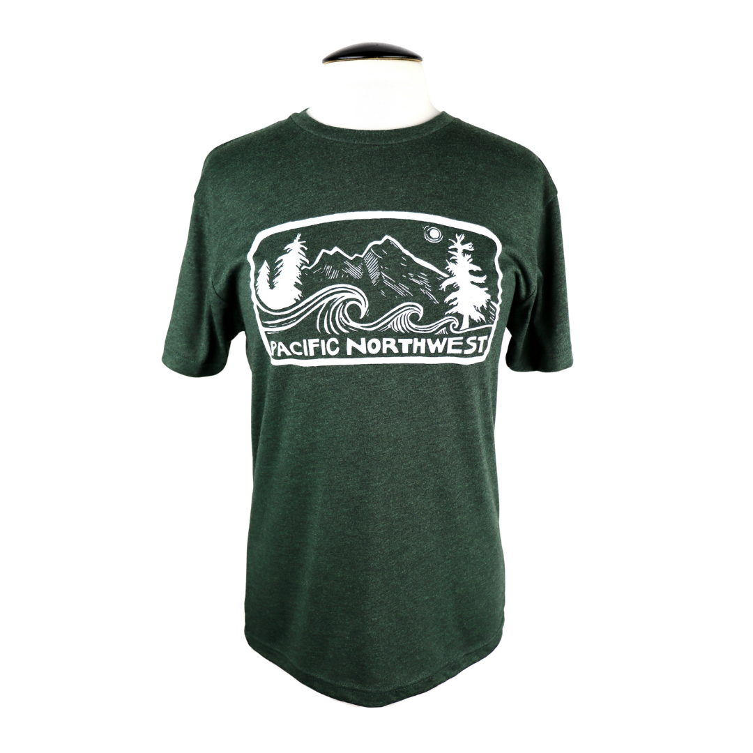 Pacific Northwest 2.0 Unisex Triblend Tee in Heathered Forest