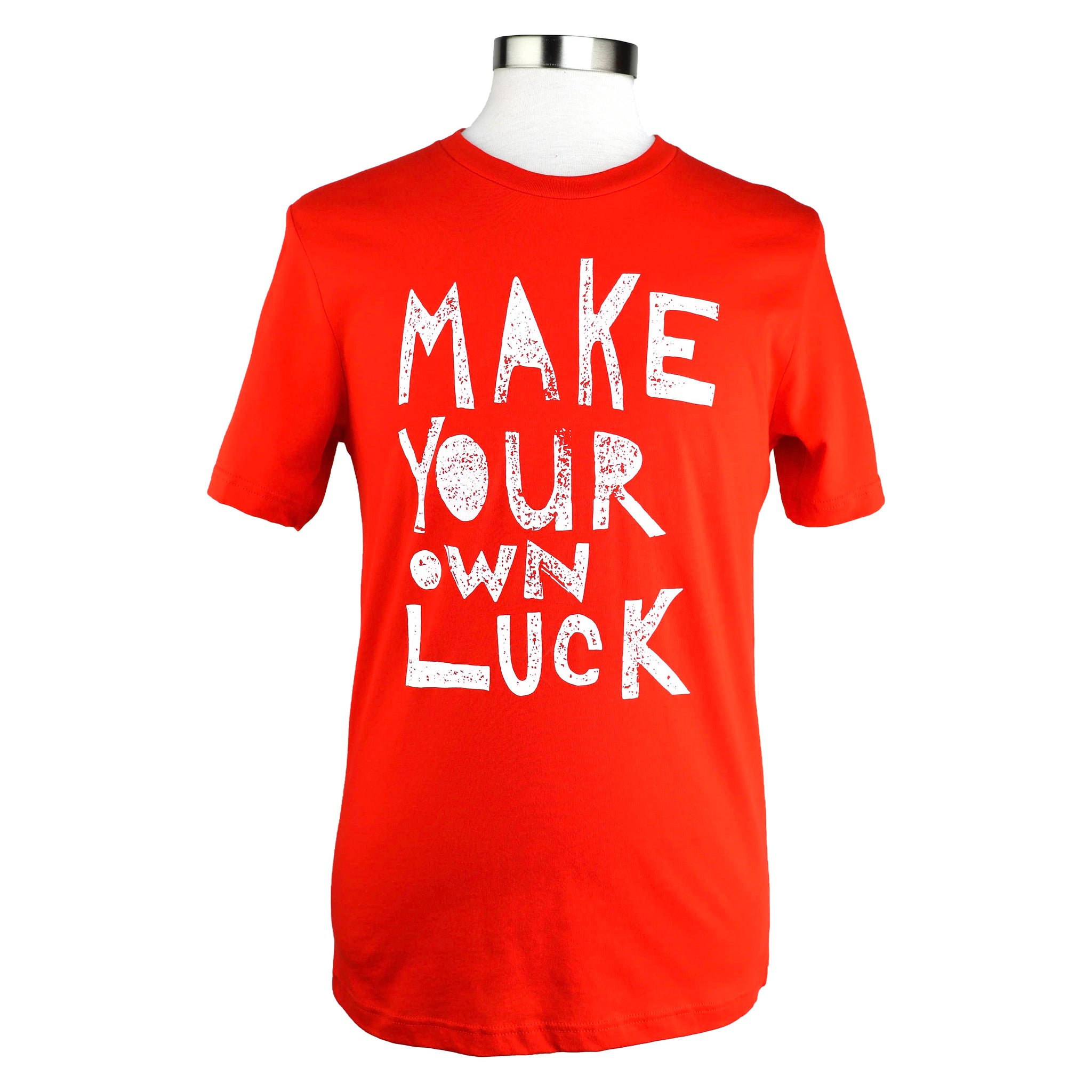 Make Your Own Luck Unisex 100% Cotton Tee in Poppy Red