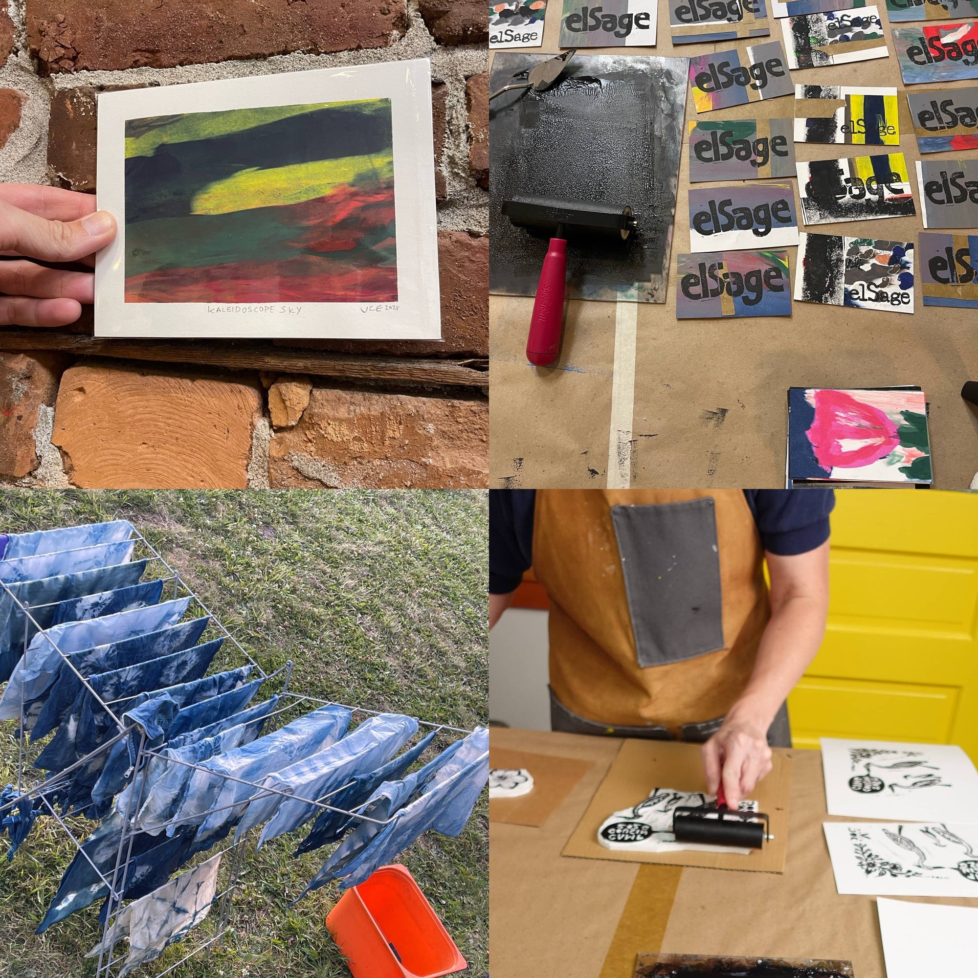 Behind the Scenes at elSage: Monoprints, Shibori Dyeing and Handmade Business Cards