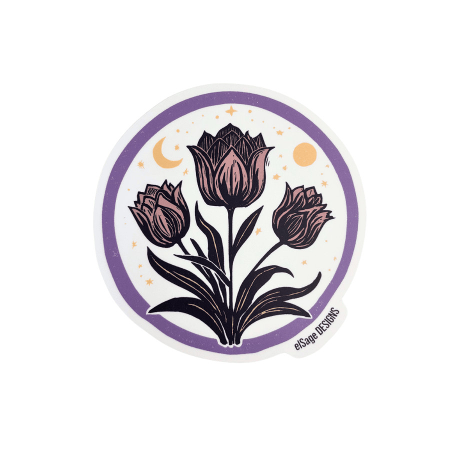 Tulip Moon Sticker