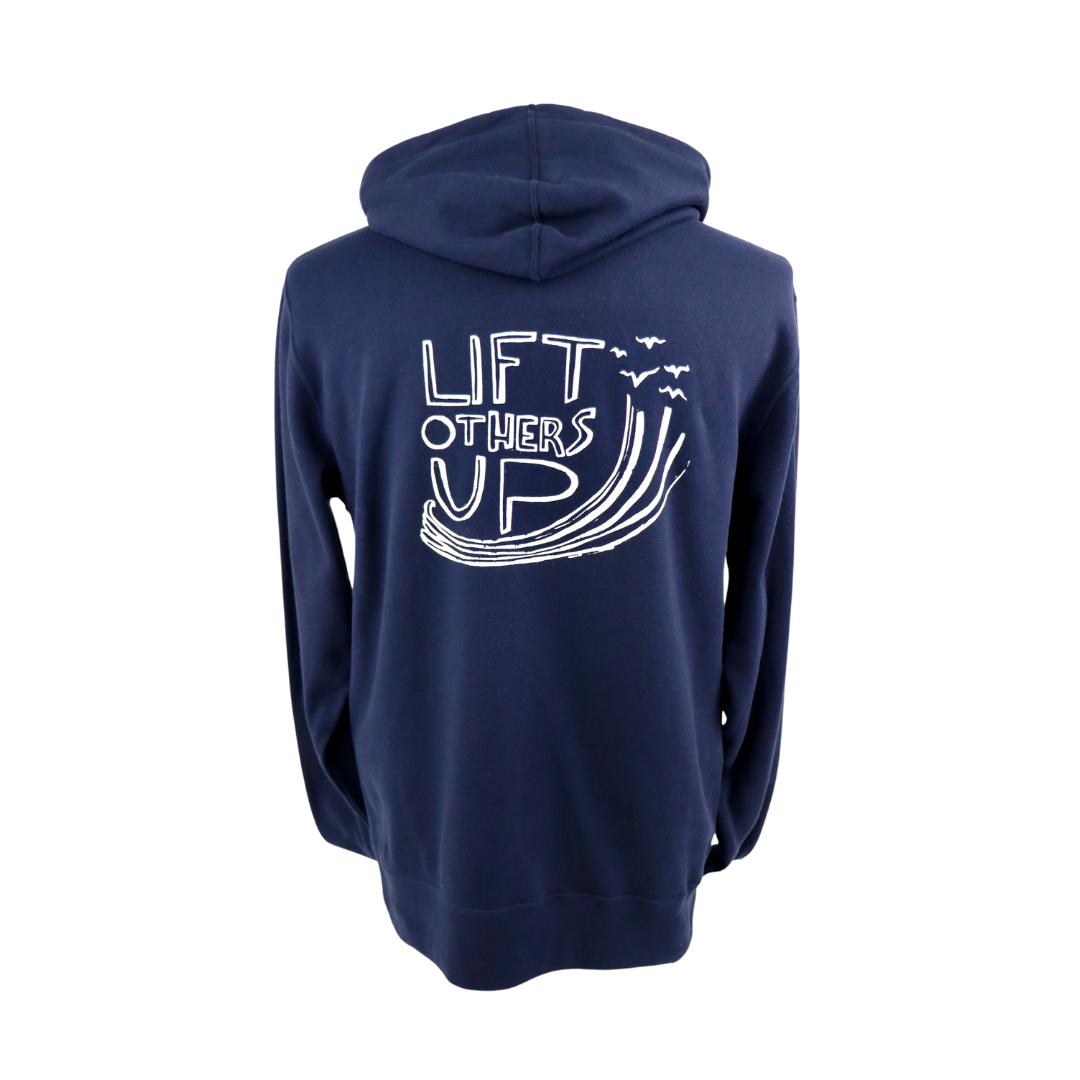 Lift Others Up Unisex Midweight Zip Hoodie in Navy