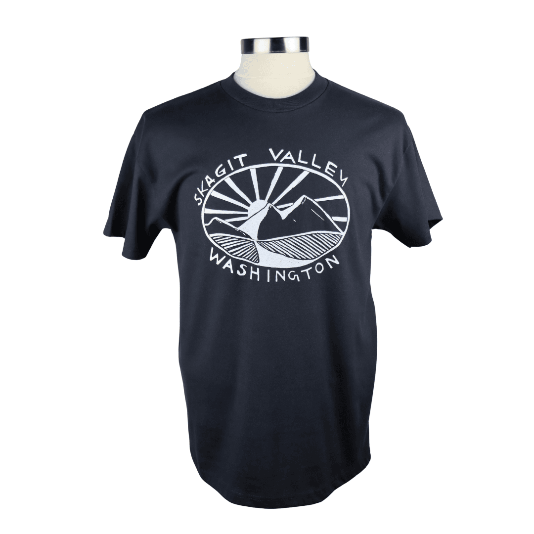 Skagit Valley Unisex Cotton Tee in Dense Charcoal