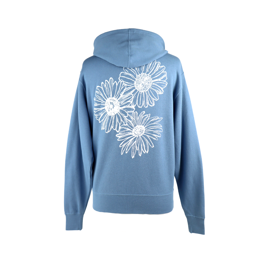 Daisy Unisex Midweight Zip Hoodie in Sky Blue