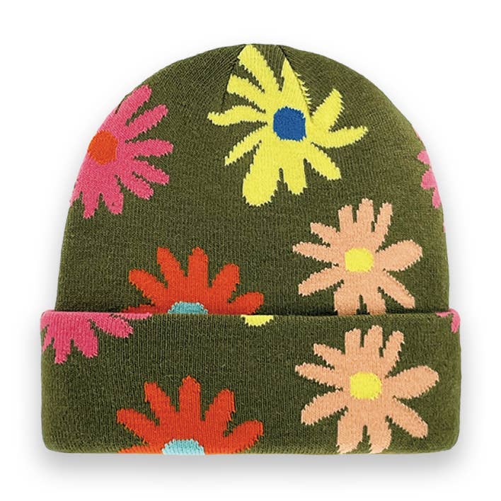 Bright Patterned Cuff Beanies
