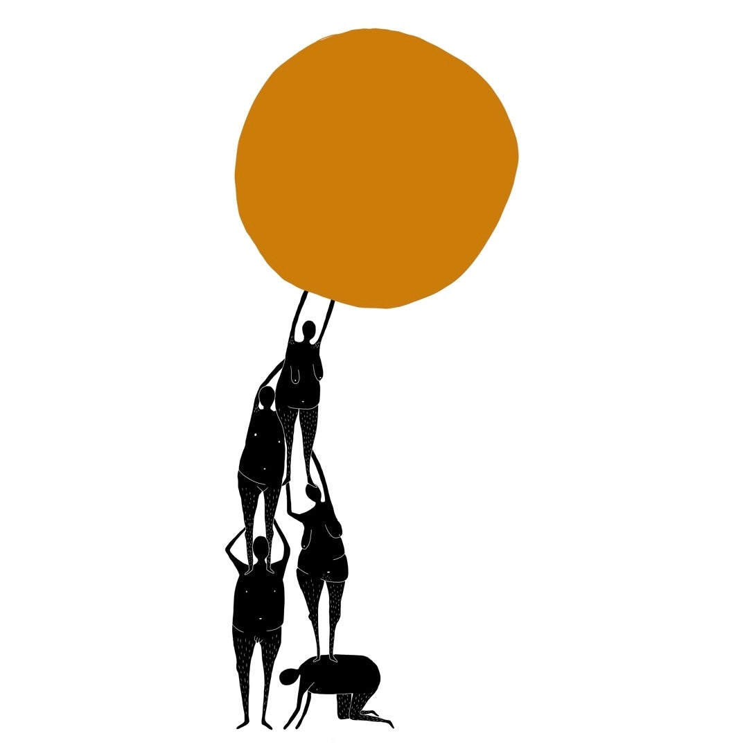 Sun (Helping Each Other) Art Print by Rani Ban Co.