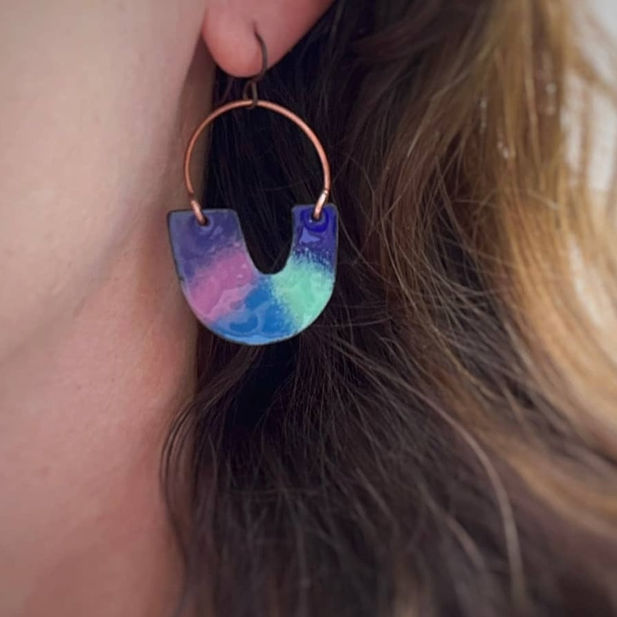 Colorful Enamel Earrings