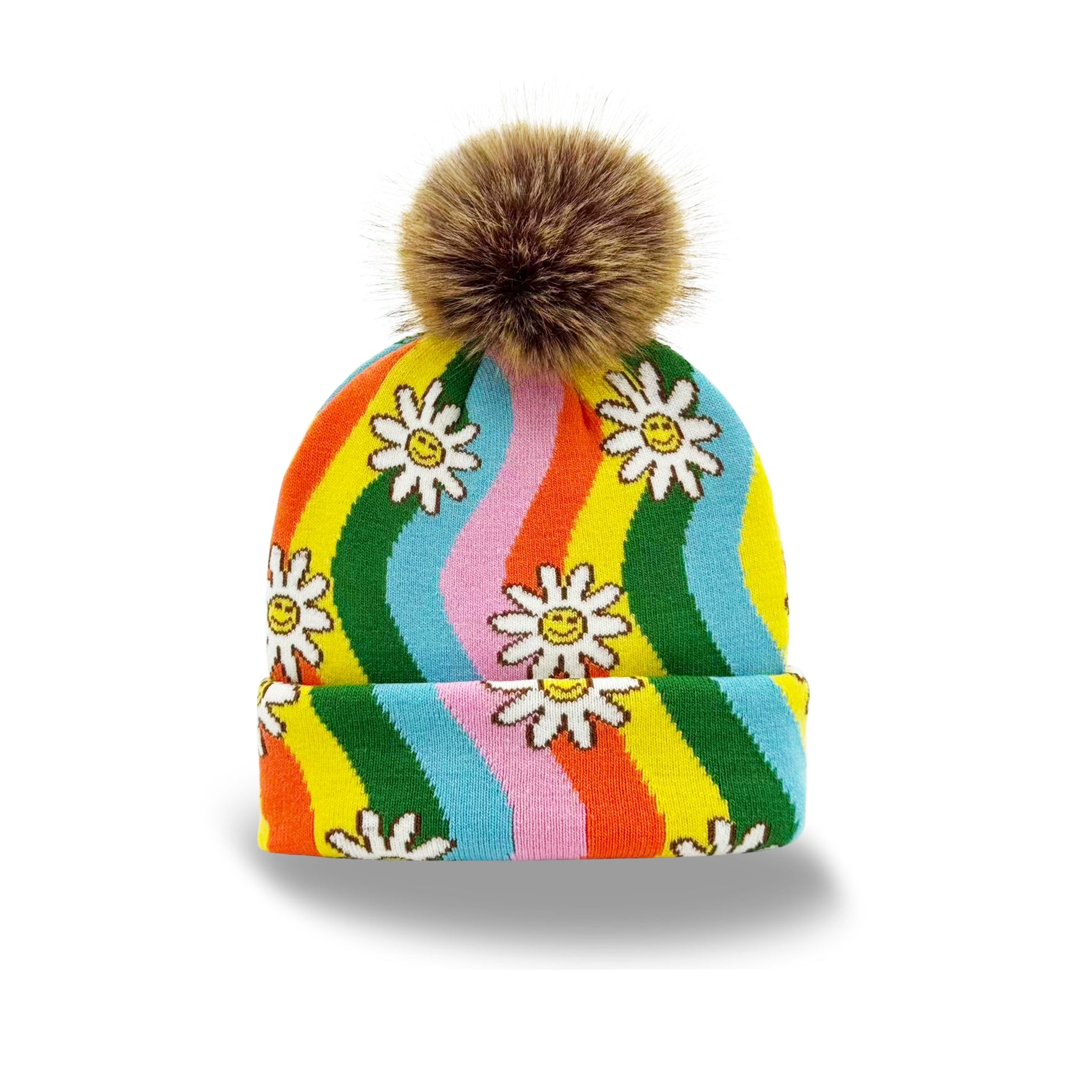 Bright Patterned Cuff Beanies