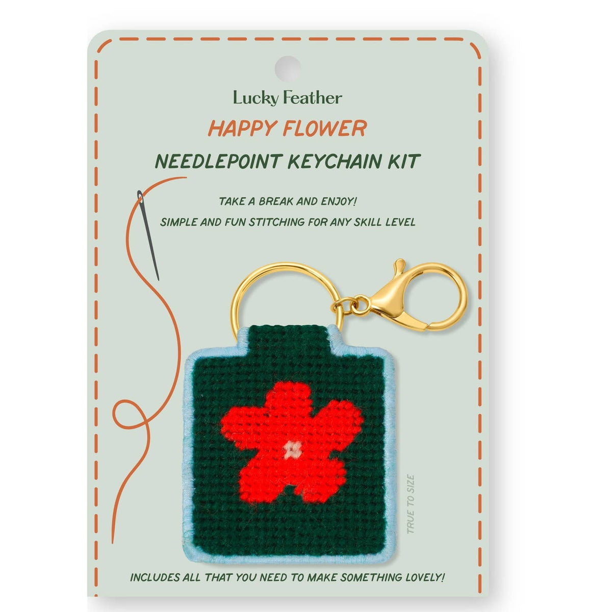 Needlepoint Keychain Kits by Lucky Feather