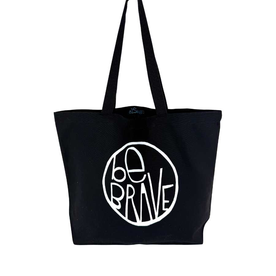 Be Brave Medium Tote Bag in Black