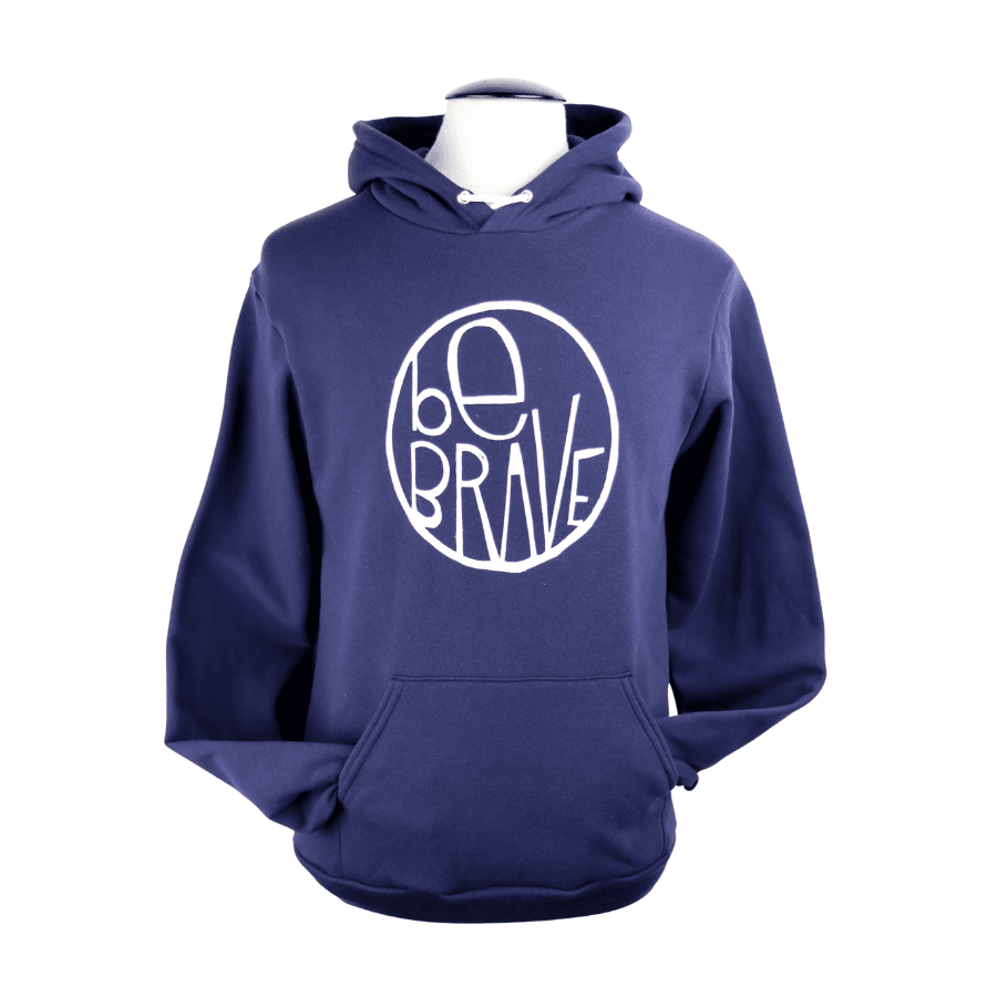 Be Brave Unisex Pullover Hoodie in Navy
