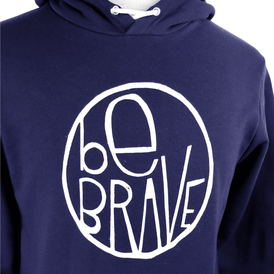 Be Brave Unisex Pullover Hoodie in Navy