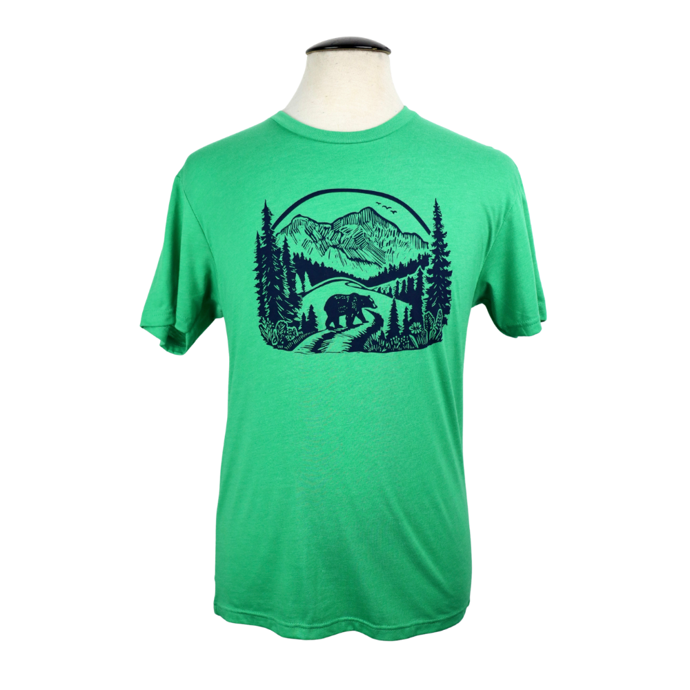 Wilderness Bear Unisex Triblend Tee in Green