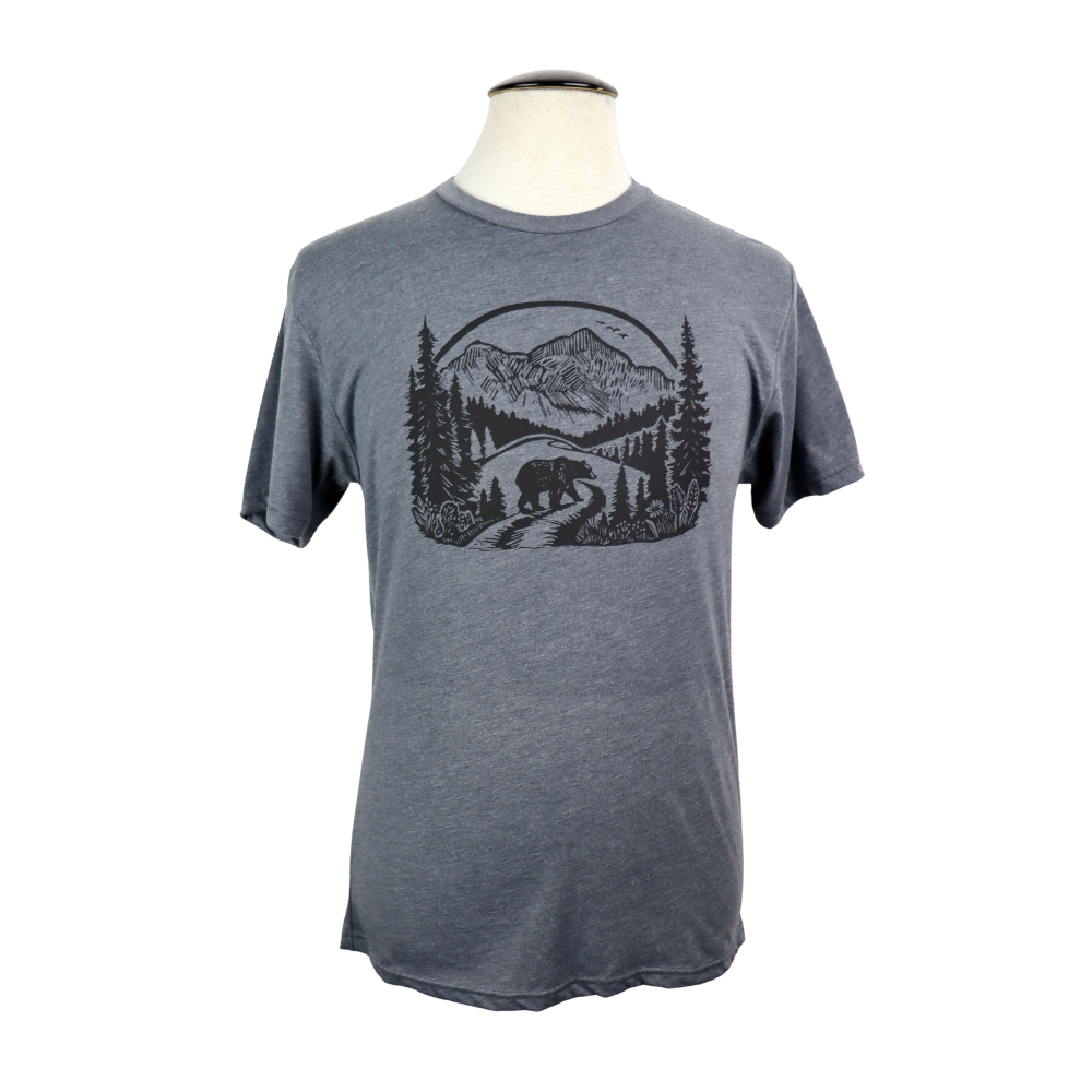 Wilderness Bear Unisex Triblend Tee in Gunmetal Grey