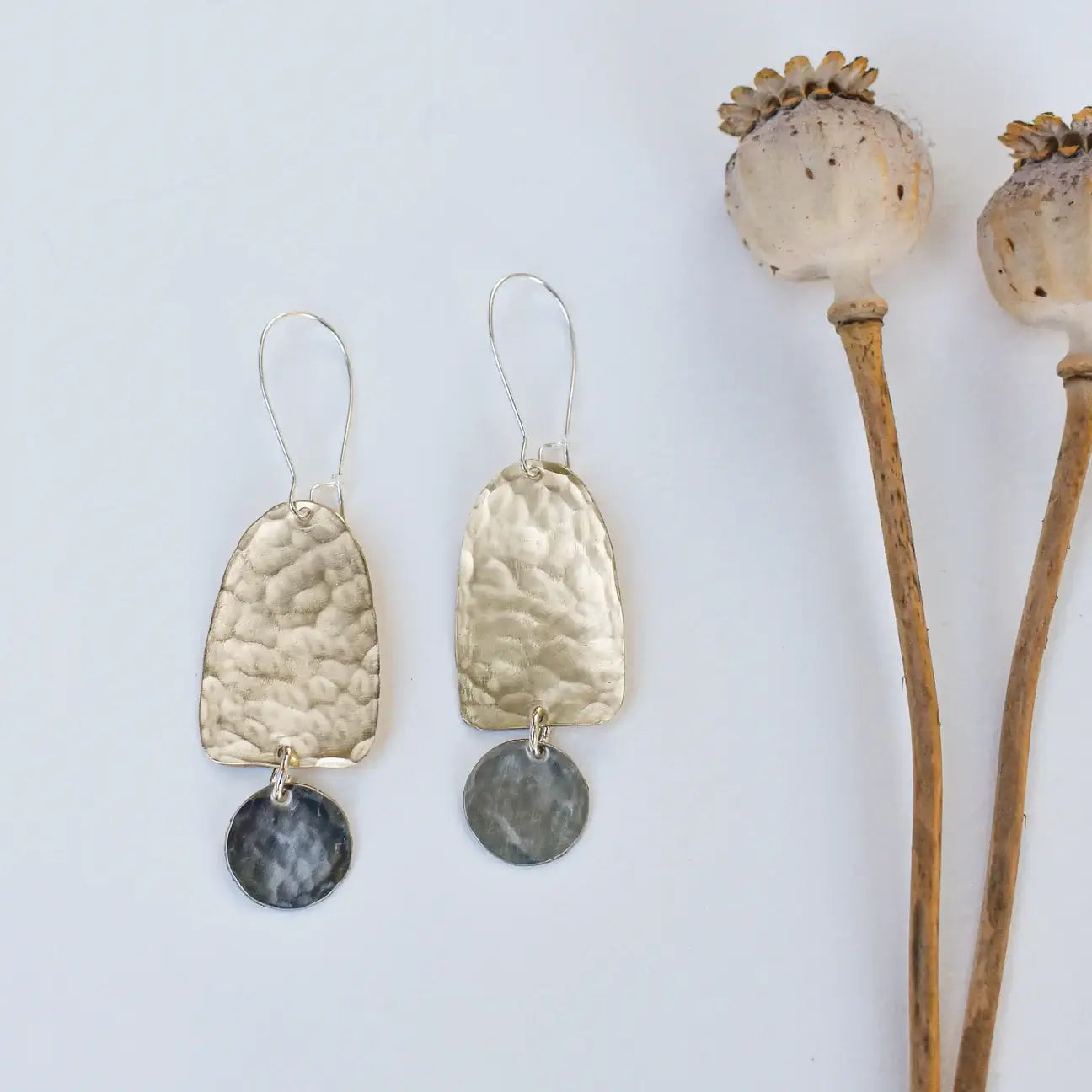 Multi-Shape Hammered Metal Earrings