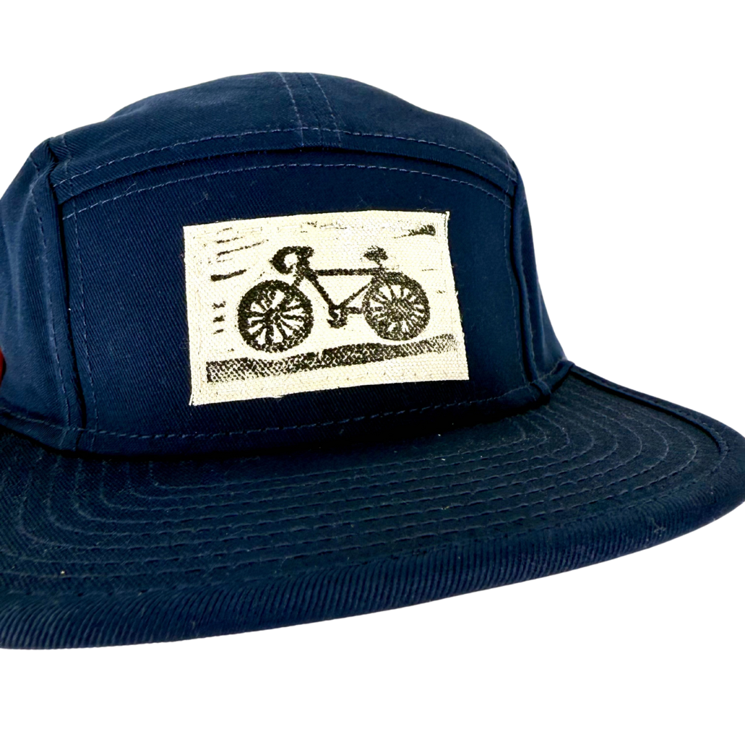 Block Printed Bike Patch Foam Camp Hat