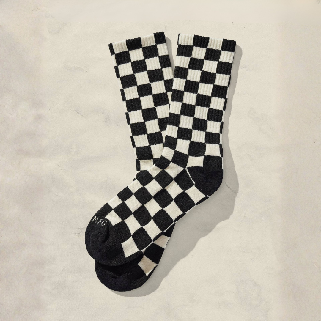 Checkerboard Crew Socks