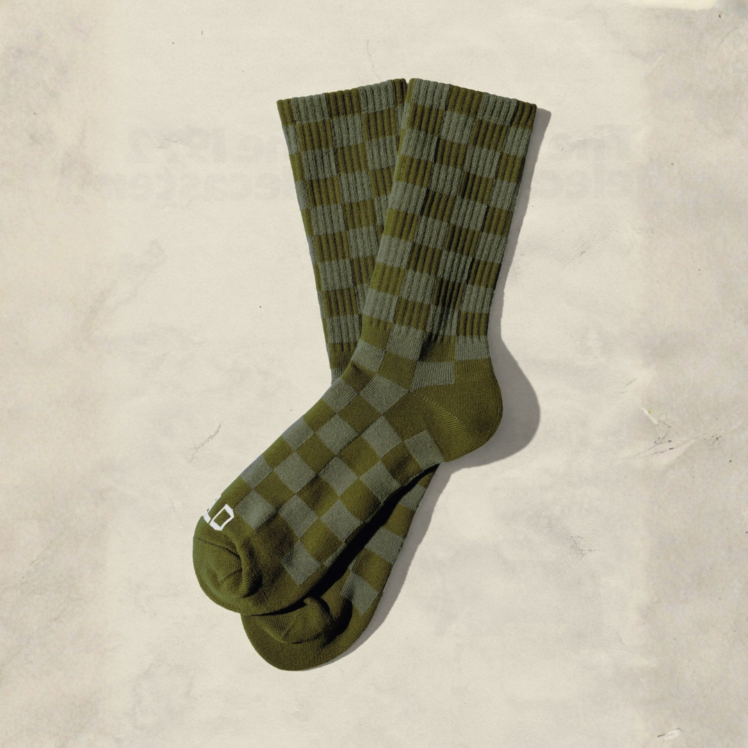Checkerboard Crew Socks