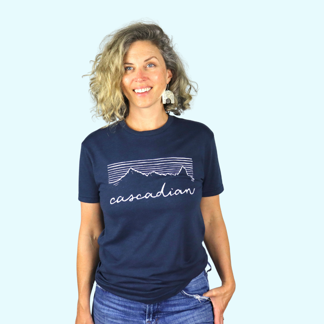 Cascadian Unisex Triblend Tee in University Blue