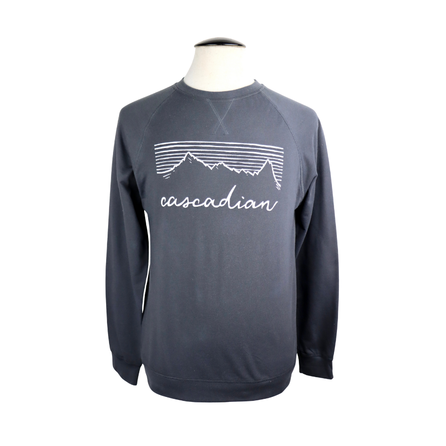 Cascadian Unisex French Terry Crewneck in Charcoal