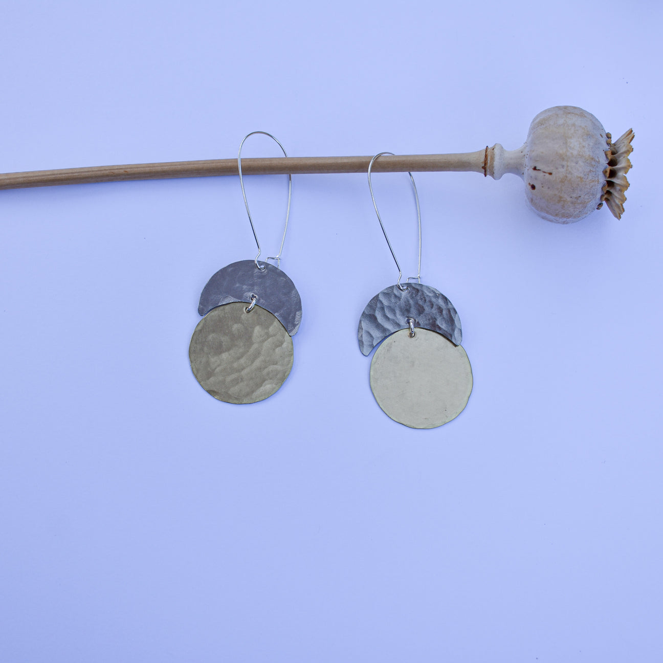 Multi-Shape Hammered Metal Earrings