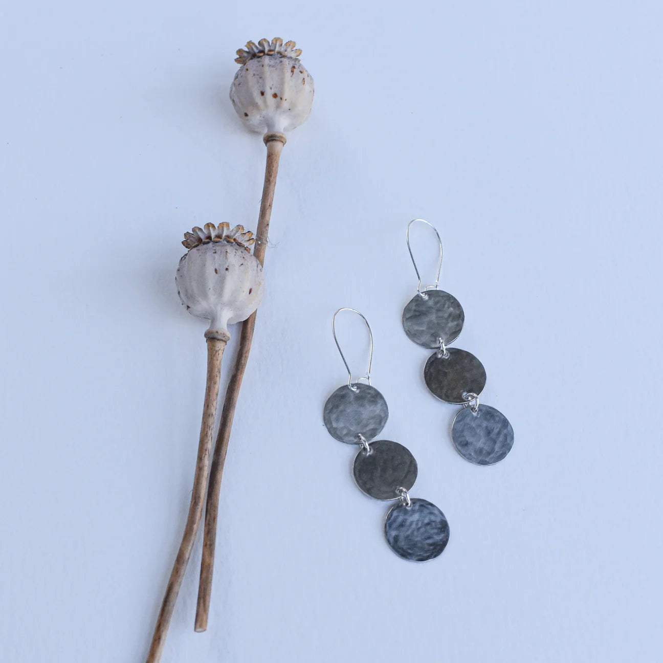 Multi-Shape Hammered Metal Earrings