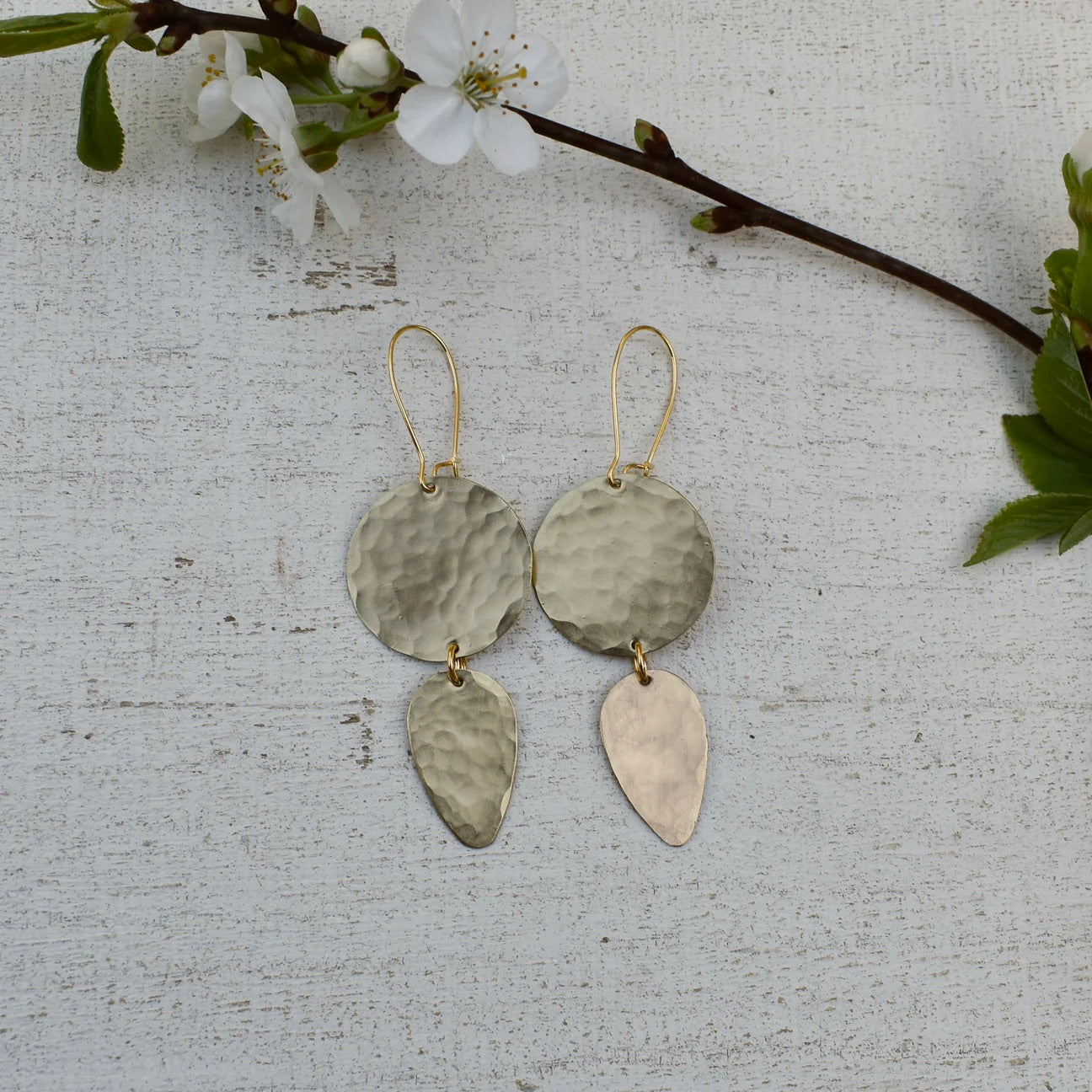 Multi-Shape Hammered Metal Earrings
