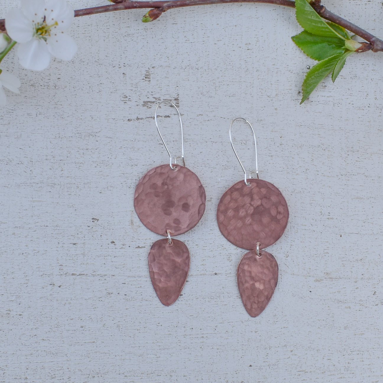 Multi-Shape Hammered Metal Earrings