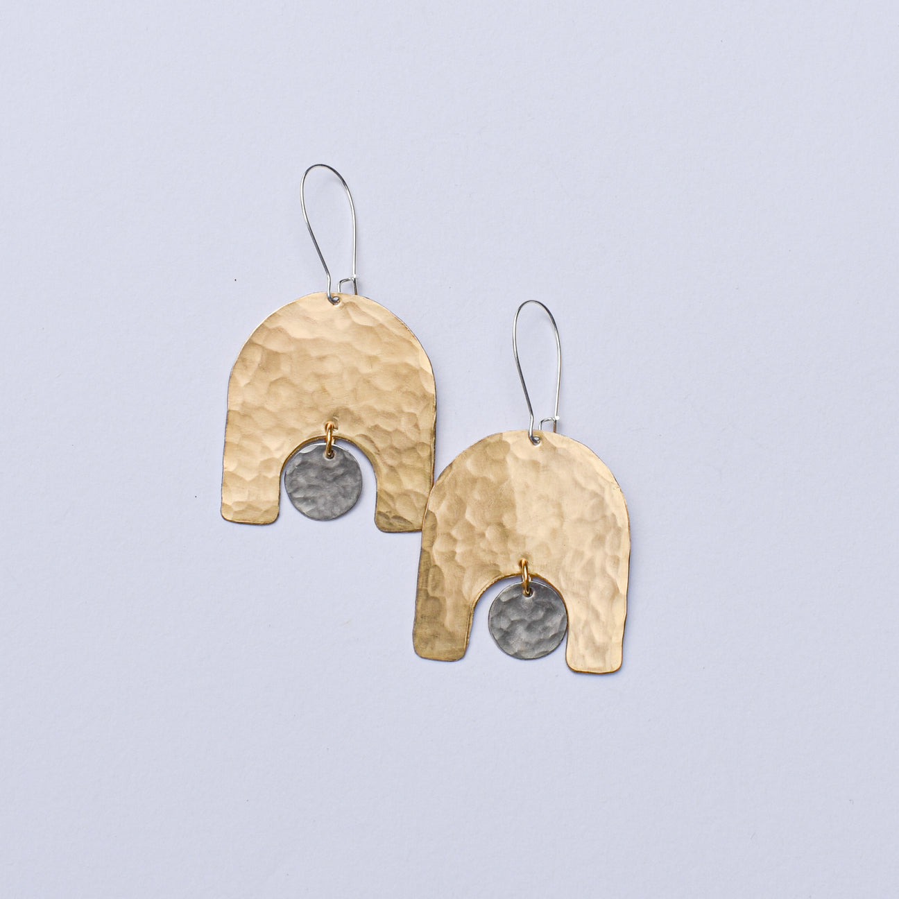 Multi-Shape Hammered Metal Earrings