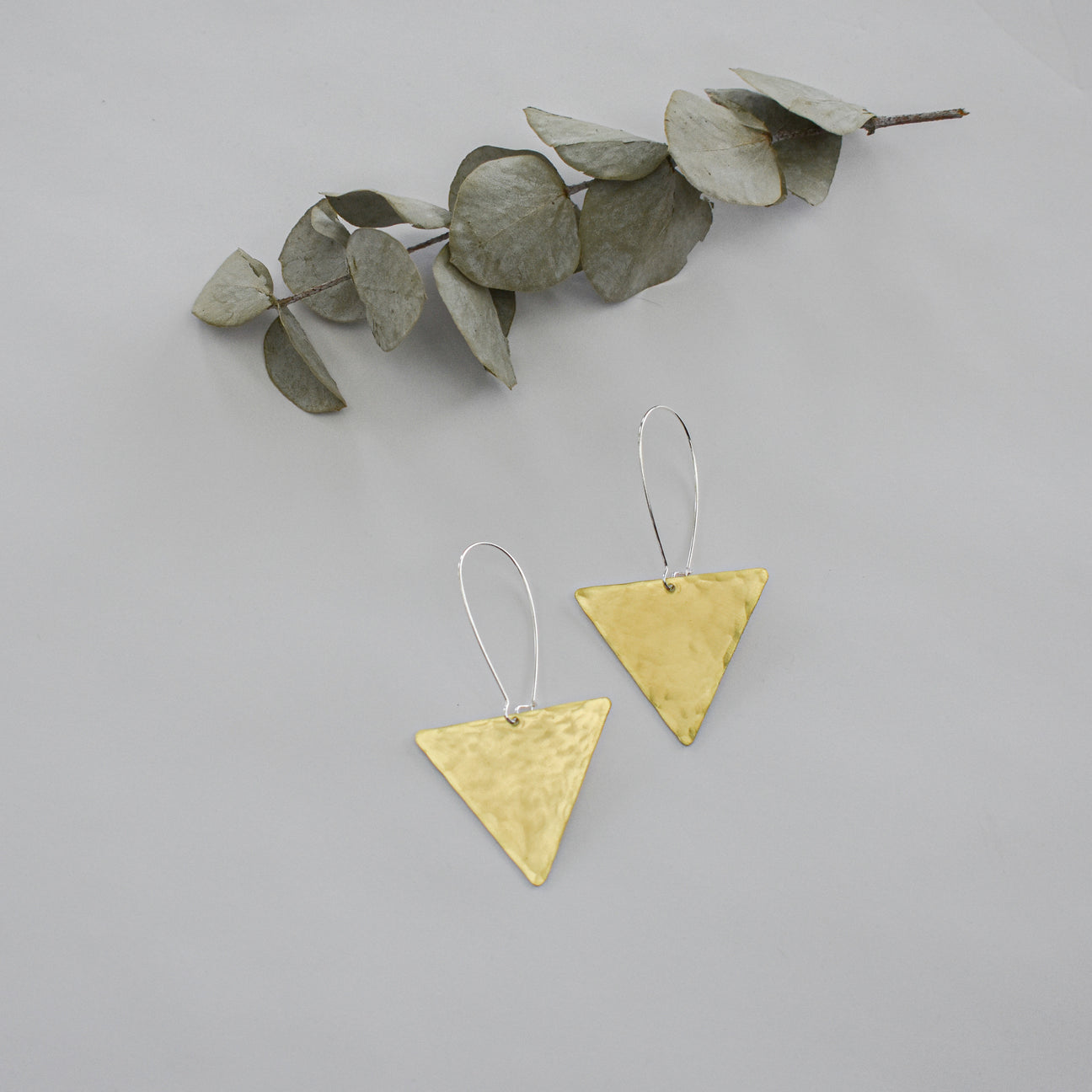 Geometric Hammered Metal Earrings