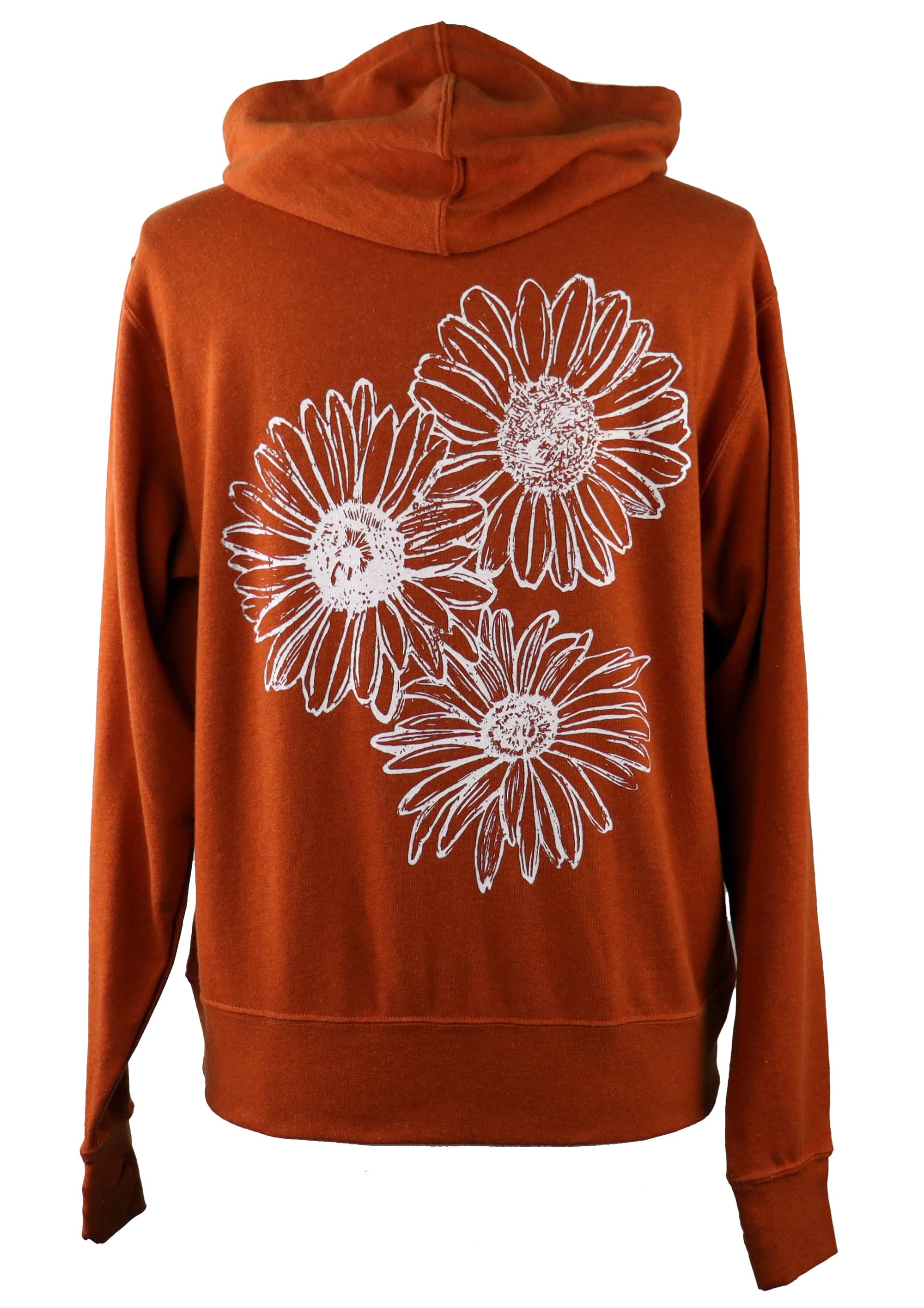 Daisy Unisex Terry Zip Hoodie in Heathered Burnt Orange