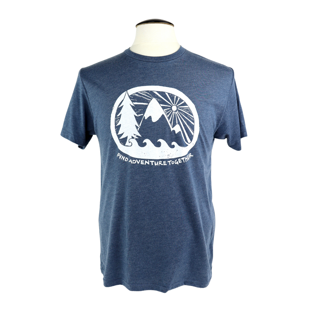 Find Adventure Together Unisex Triblend Tee in Heathered Indigo