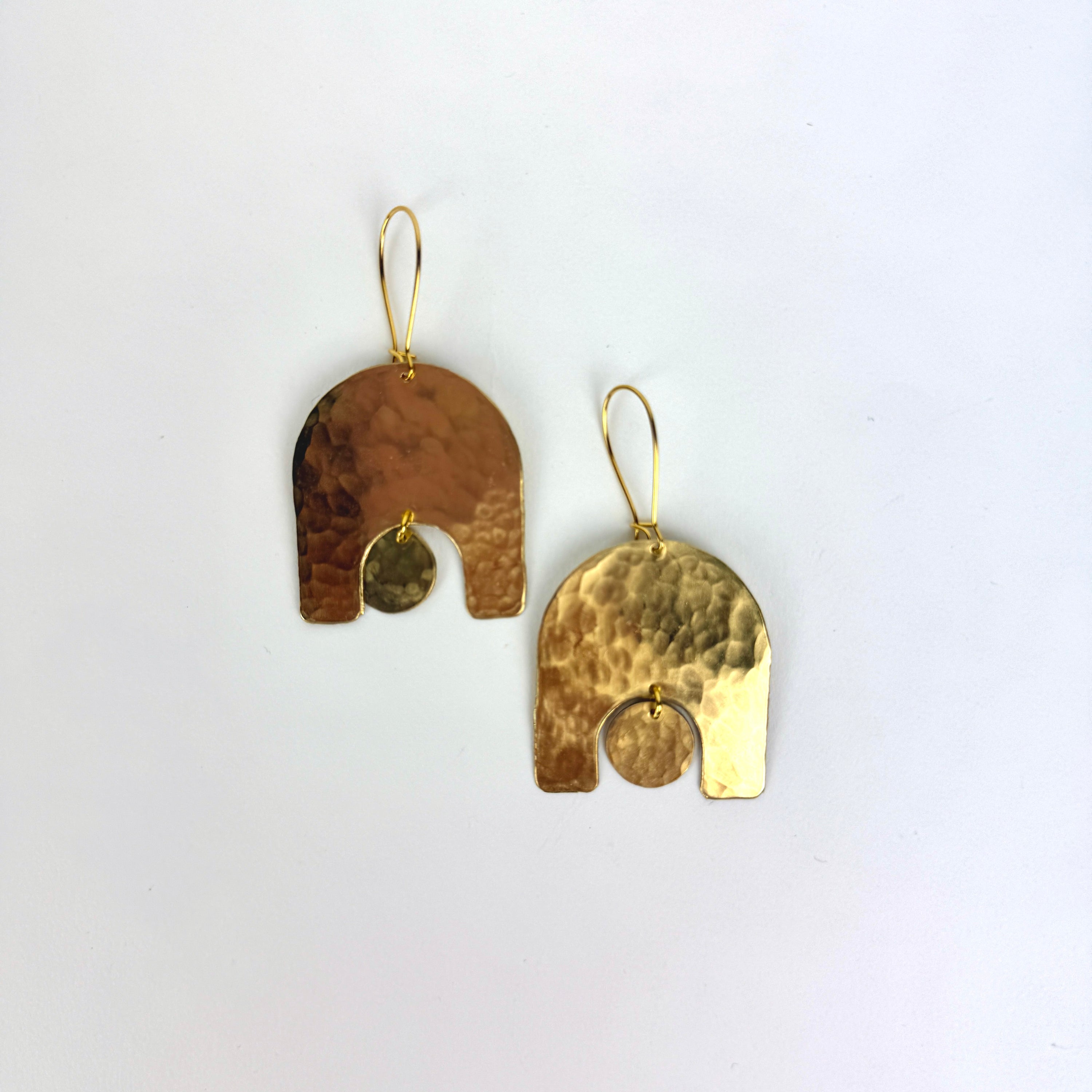 Multi-Shape Hammered Metal Earrings