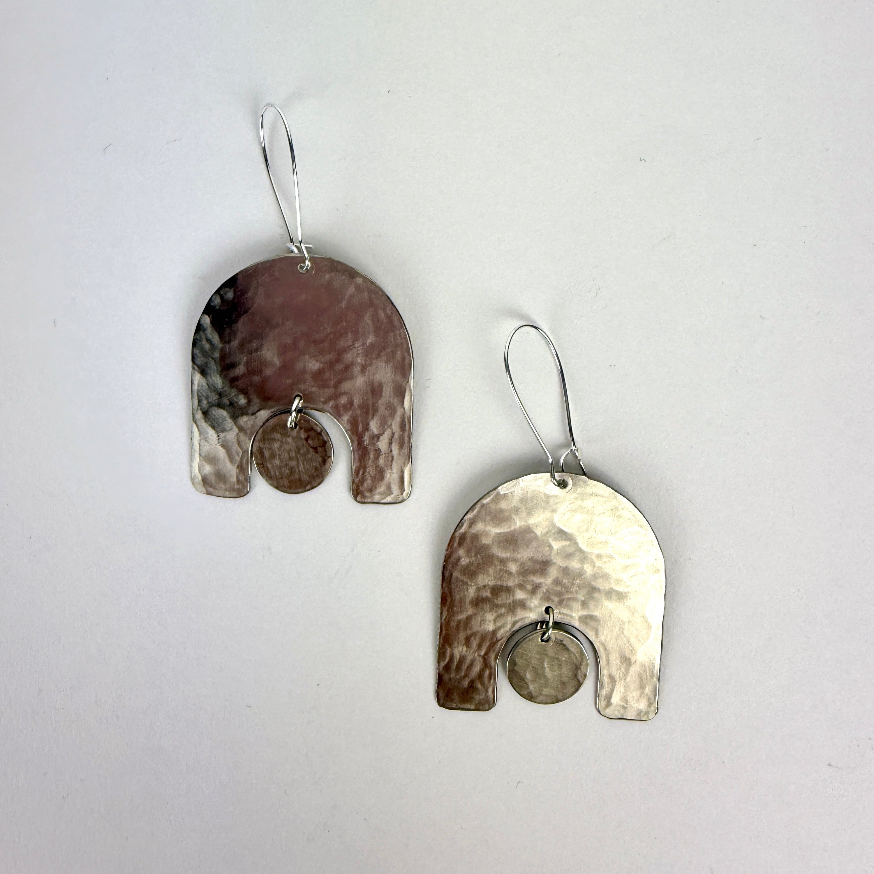 Multi-Shape Hammered Metal Earrings