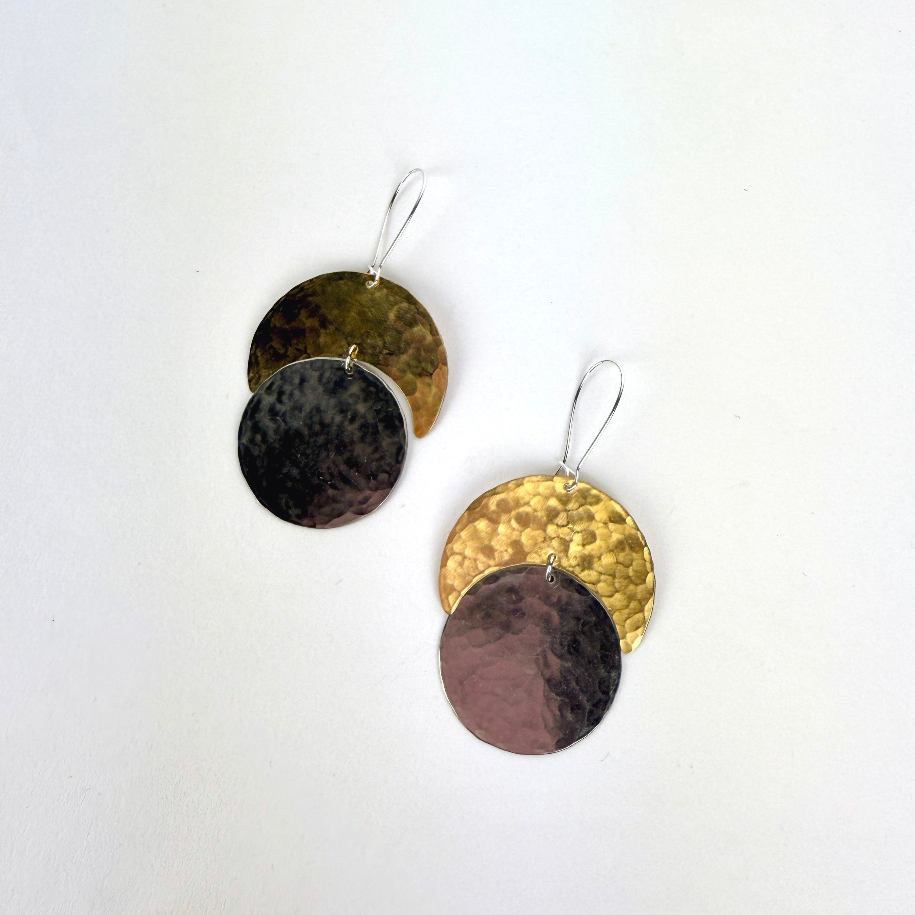 Multi-Shape Hammered Metal Earrings