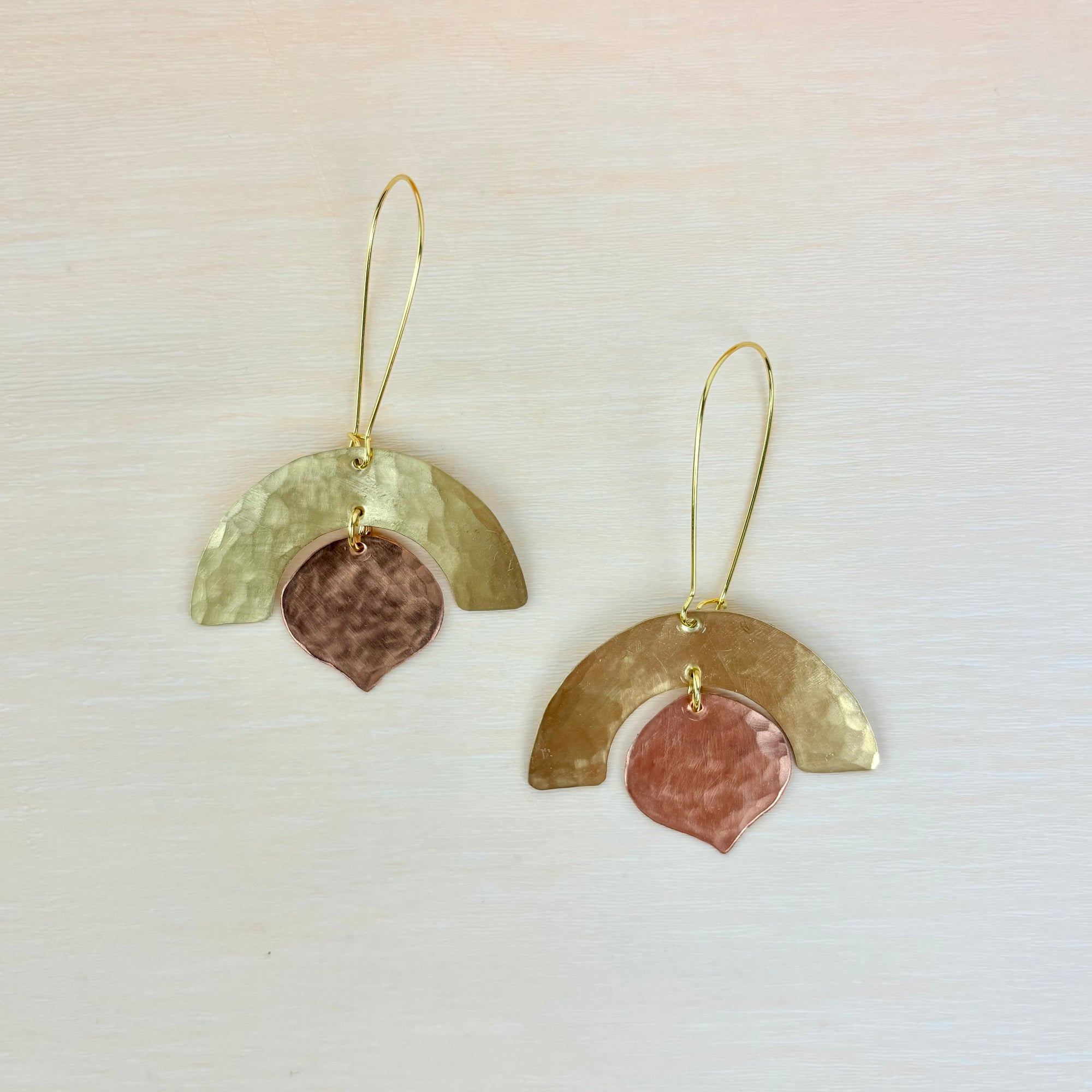 Multi-Shape Hammered Metal Earrings