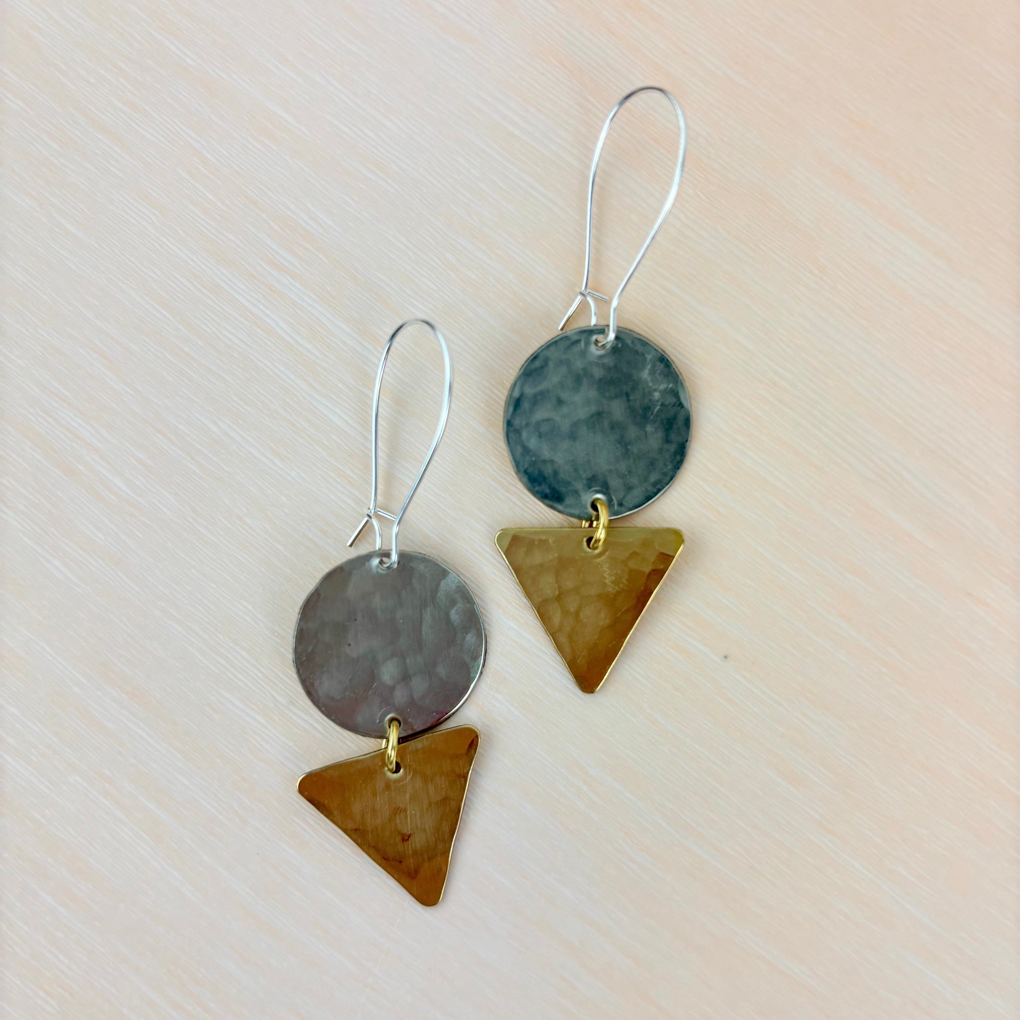 Multi-Shape Hammered Metal Earrings