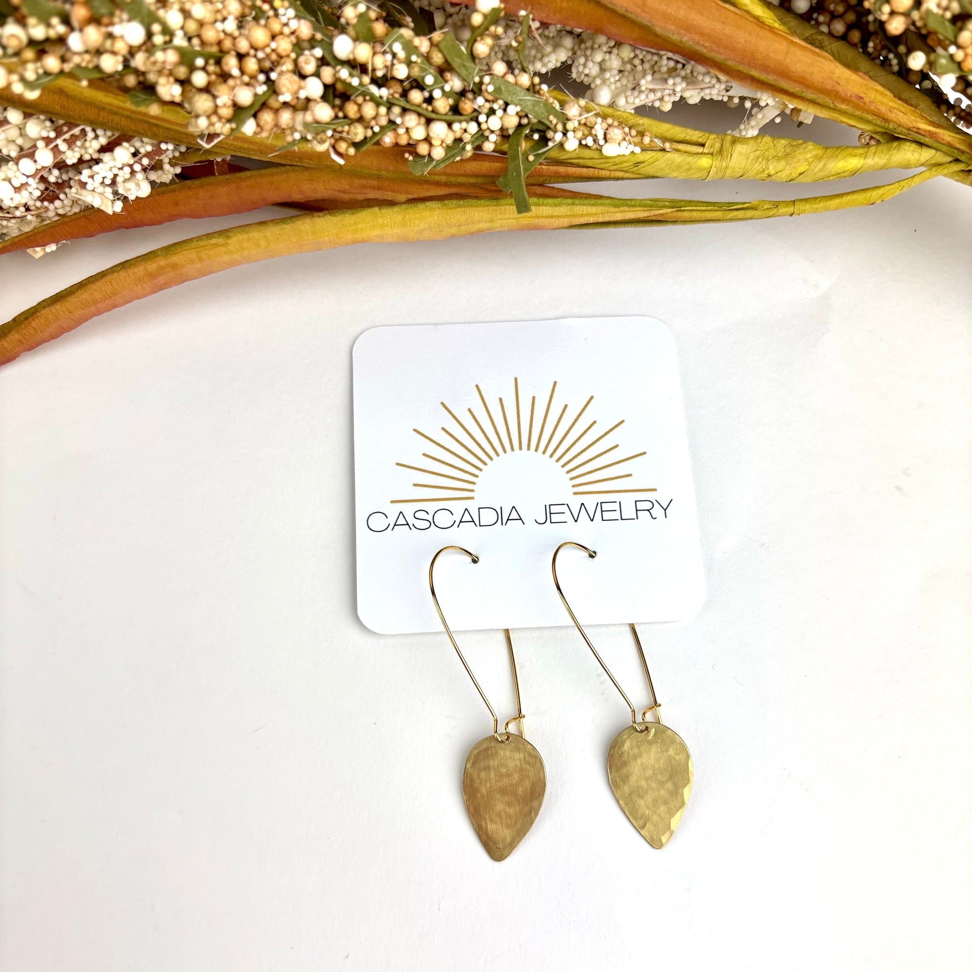 Geometric Hammered Metal Earrings