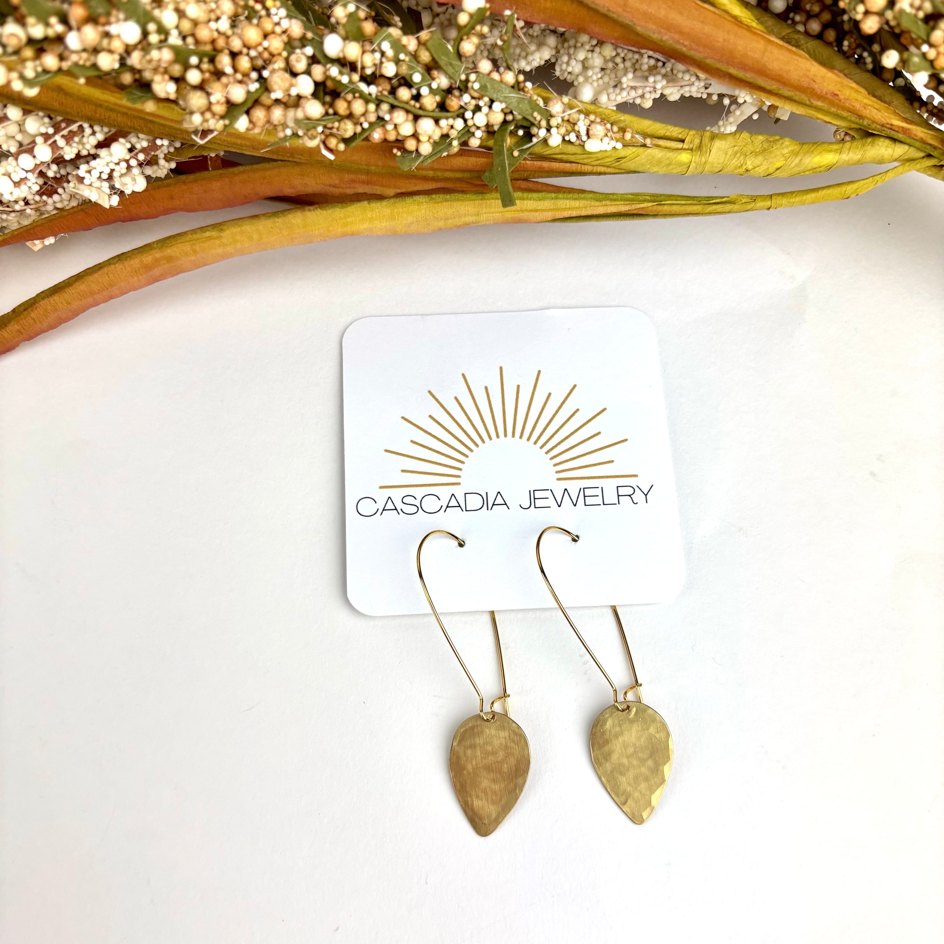 Geometric Hammered Metal Earrings