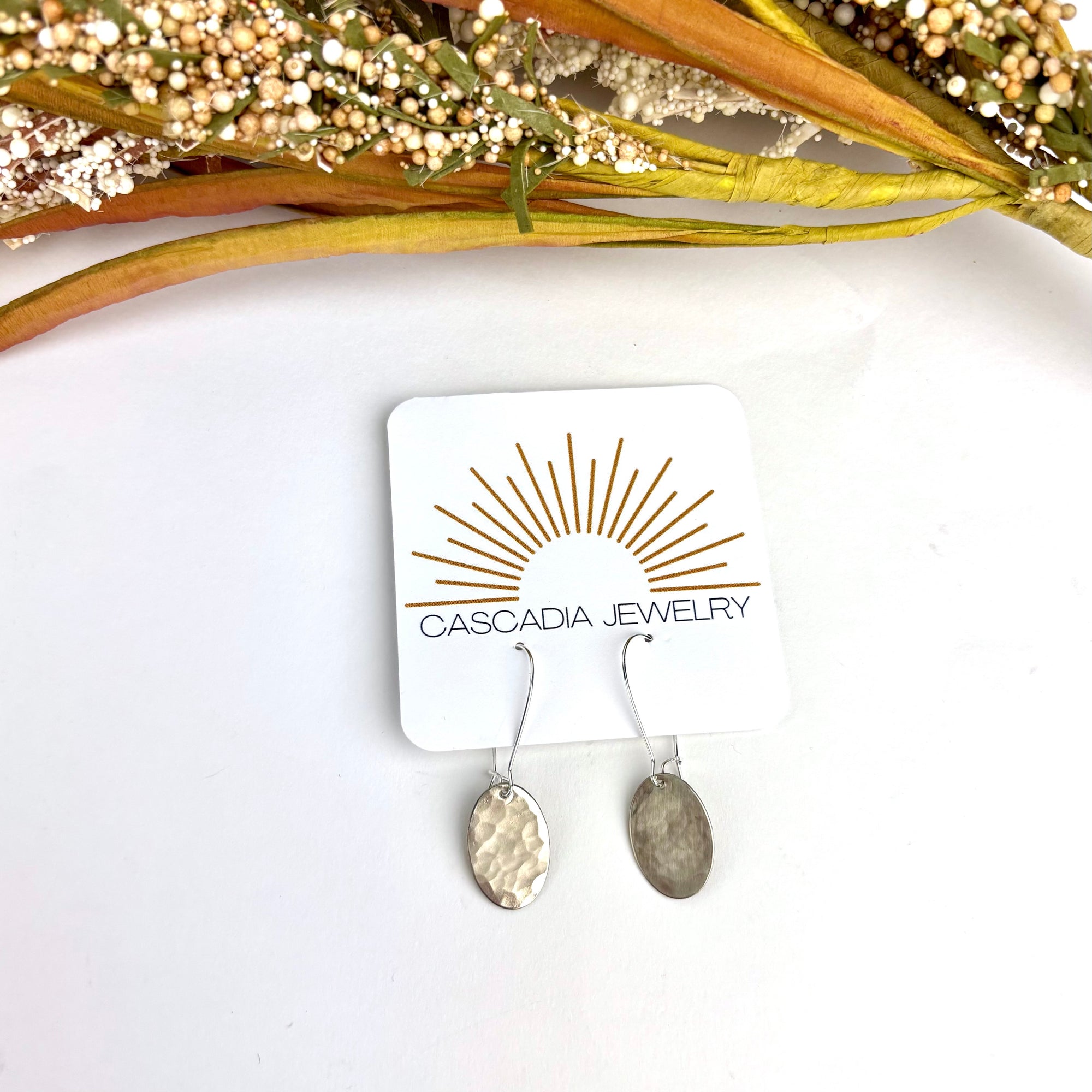 Geometric Hammered Metal Earrings
