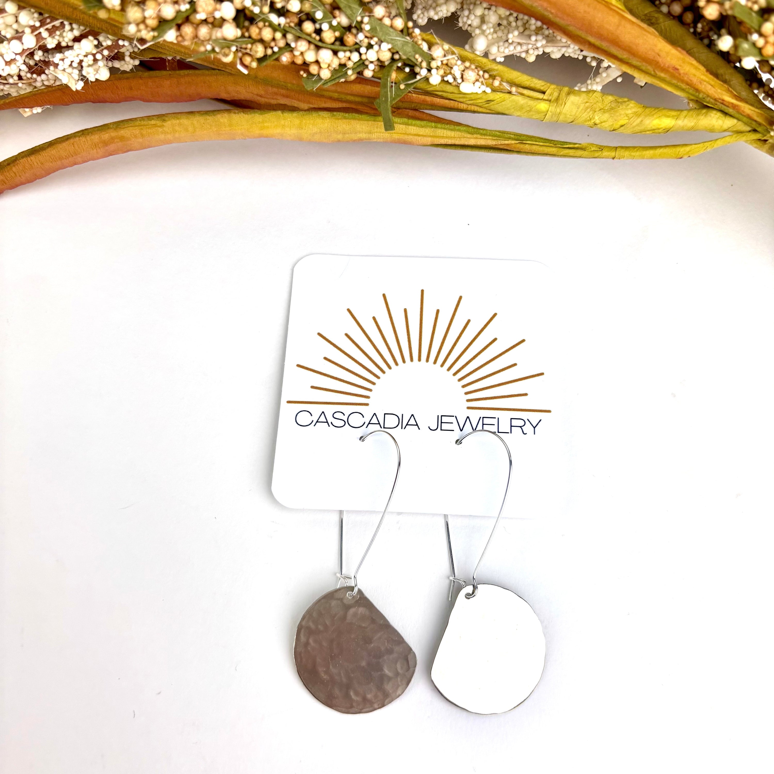 Geometric Hammered Metal Earrings