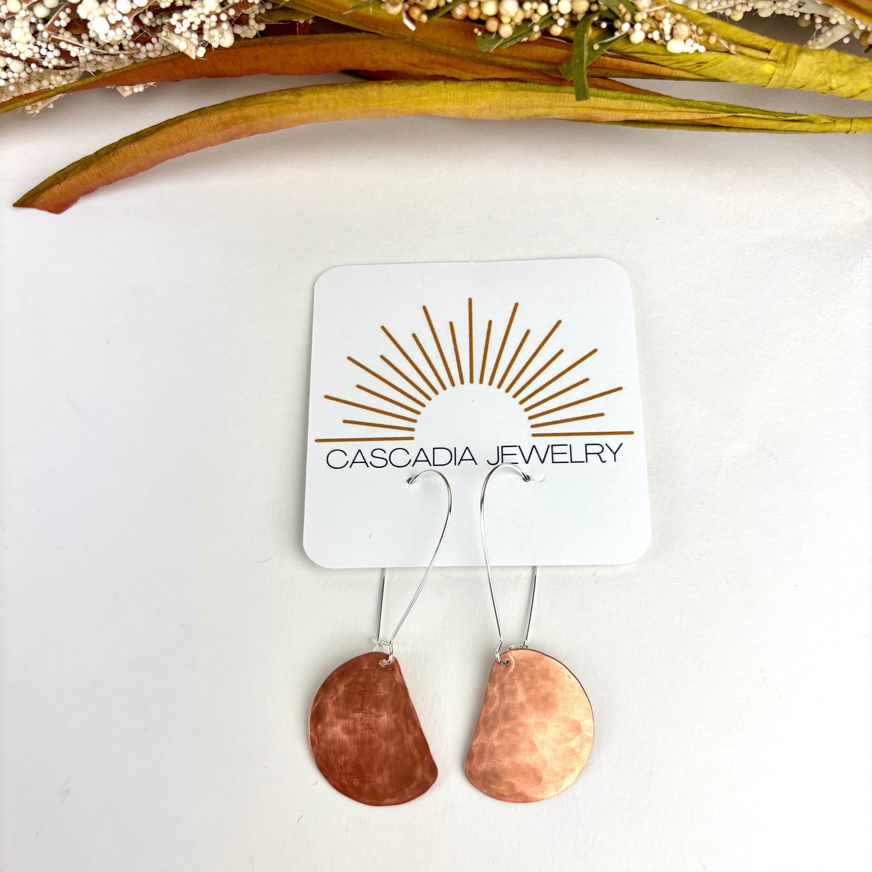 Geometric Hammered Metal Earrings