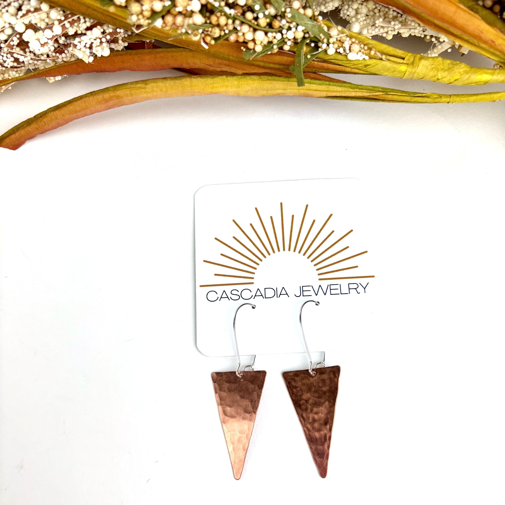 Geometric Hammered Metal Earrings