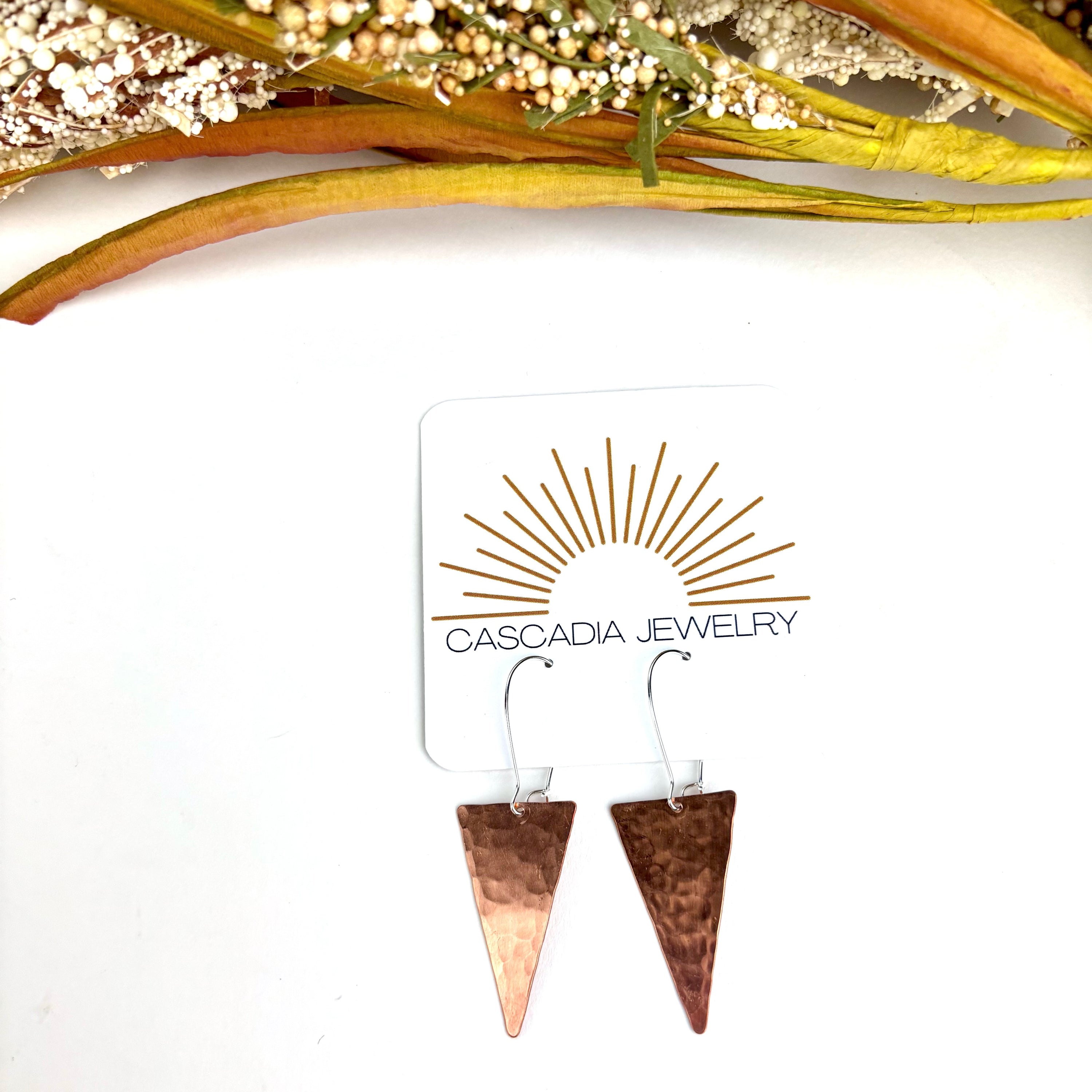 Geometric Hammered Metal Earrings