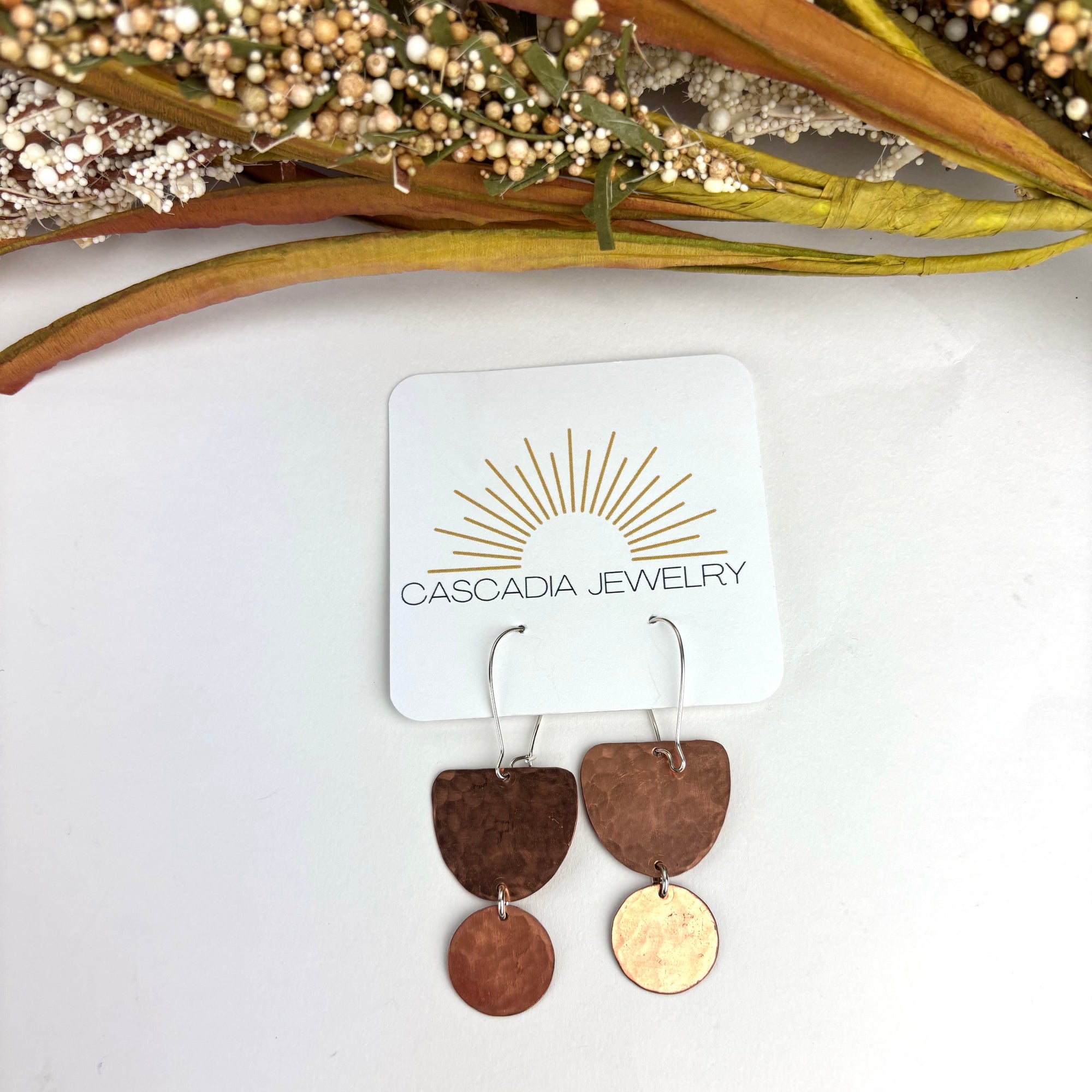 Multi-Shape Hammered Metal Earrings