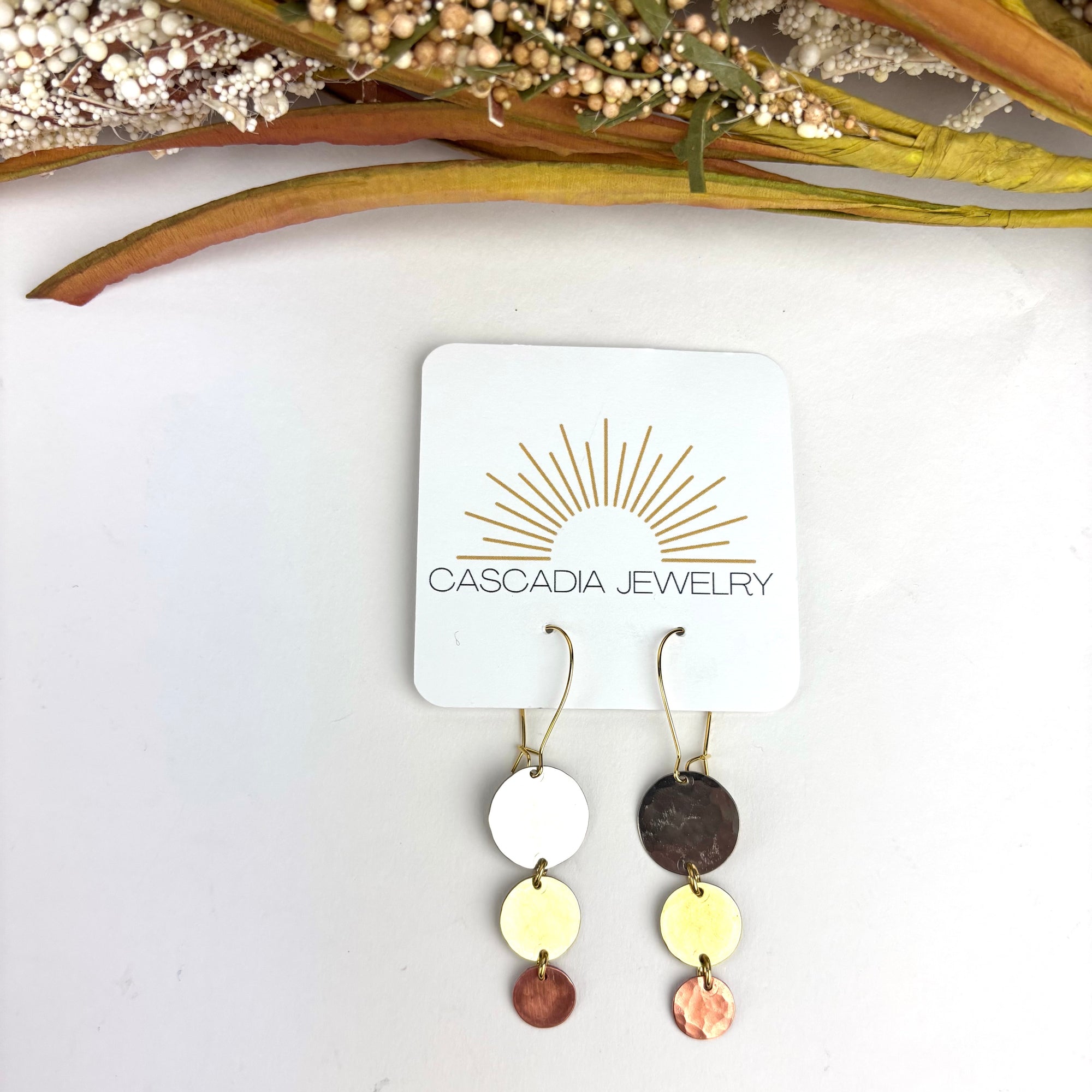 Multi-Shape Hammered Metal Earrings