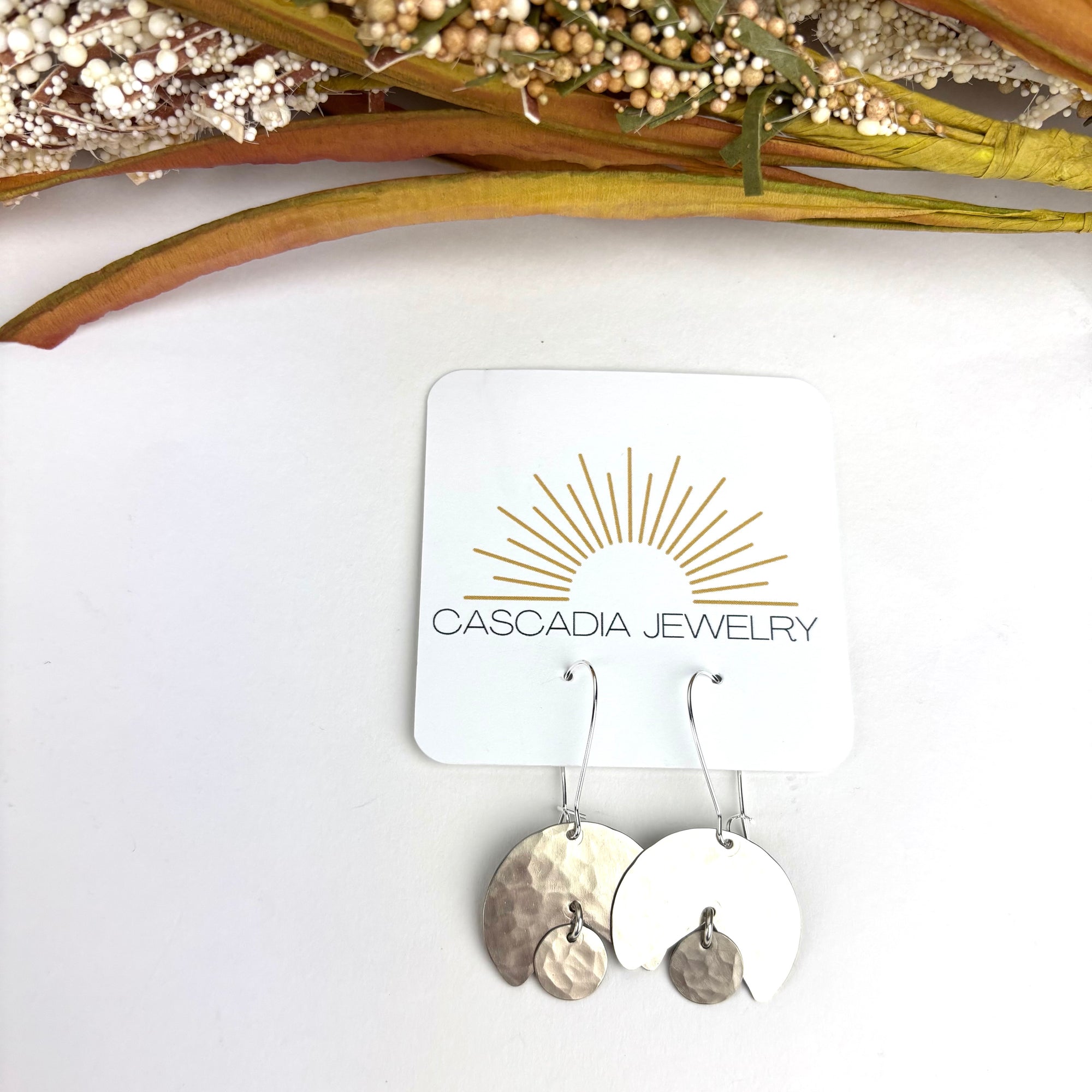 Multi-Shape Hammered Metal Earrings