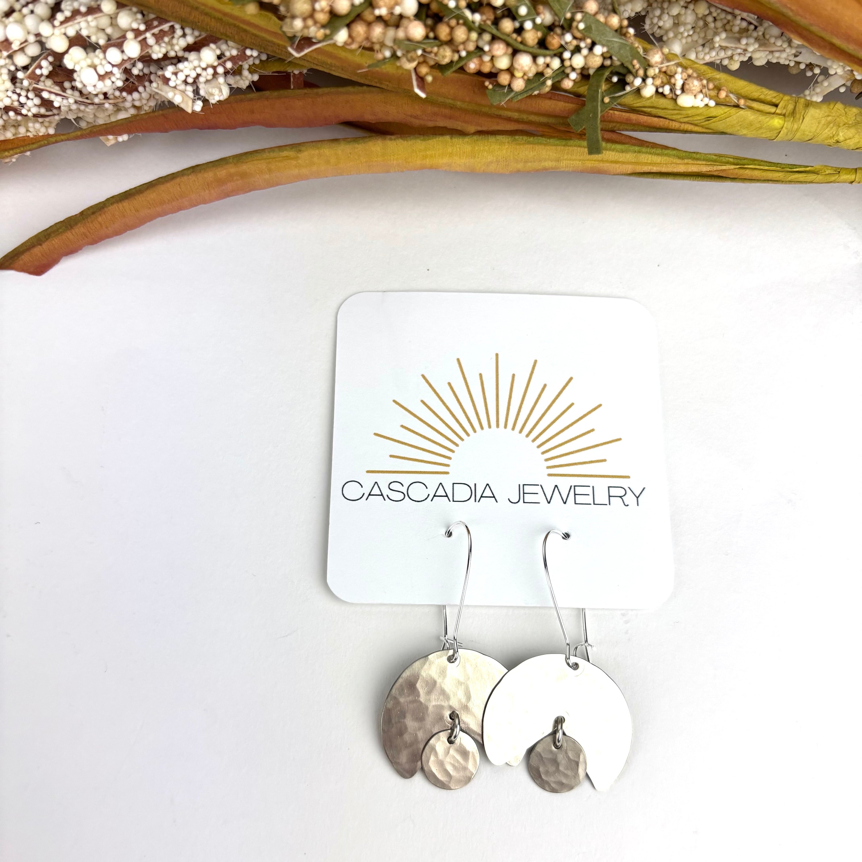 Multi-Shape Hammered Metal Earrings