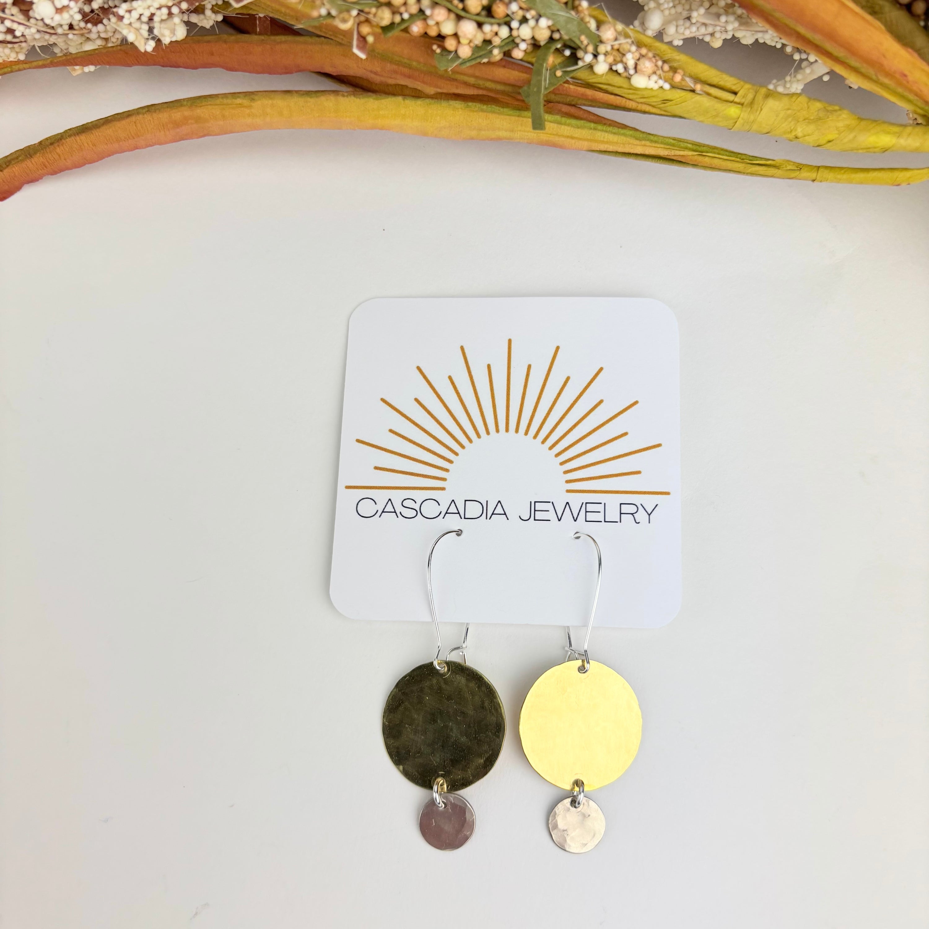 Multi-Shape Hammered Metal Earrings